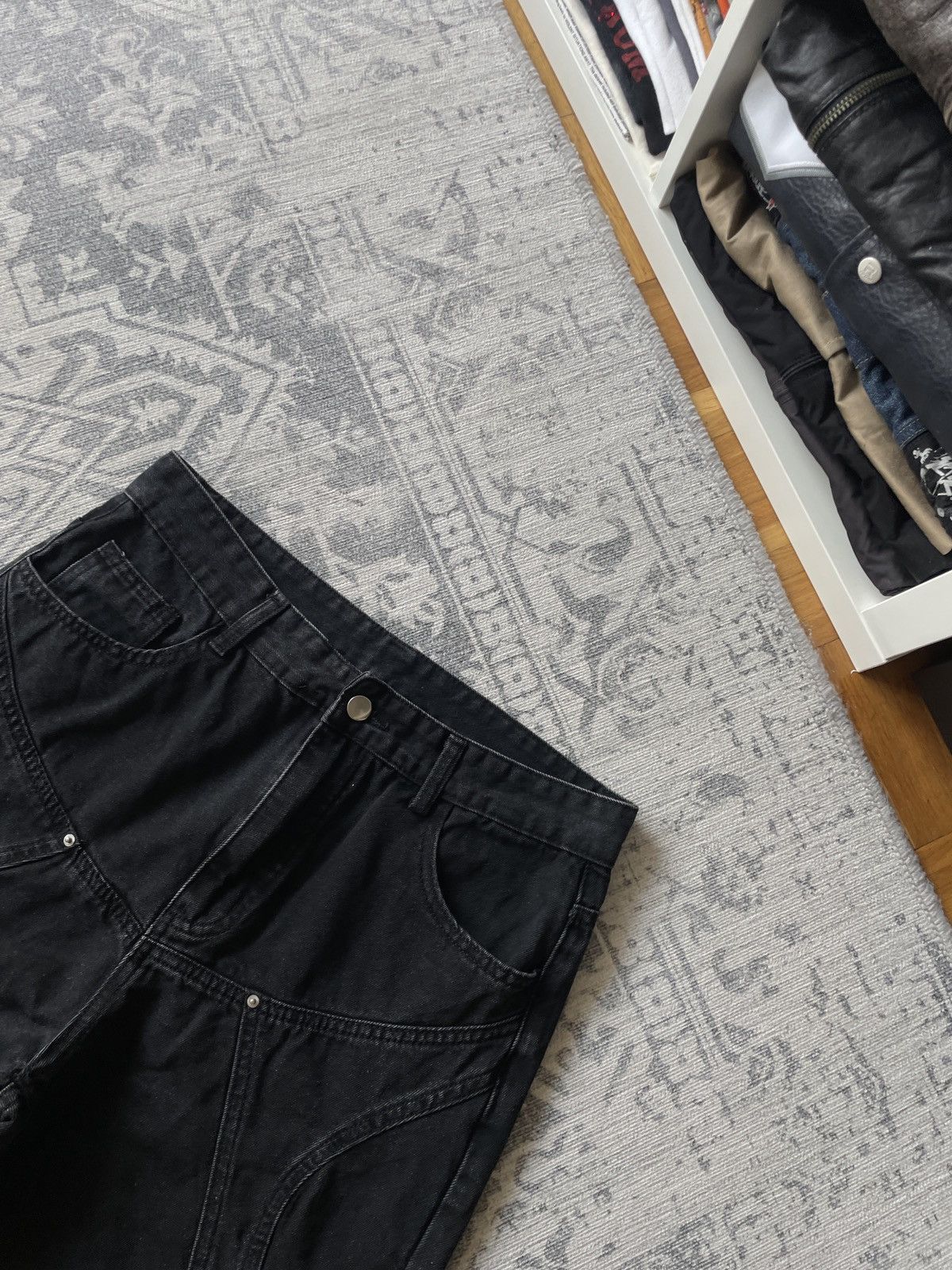 Japanese Brand × Vintage Vintage Baggy Wide Jeans Washed Faded Denim Flared Hype Y2K Size US 32 / EU 48 - 5 Thumbnail