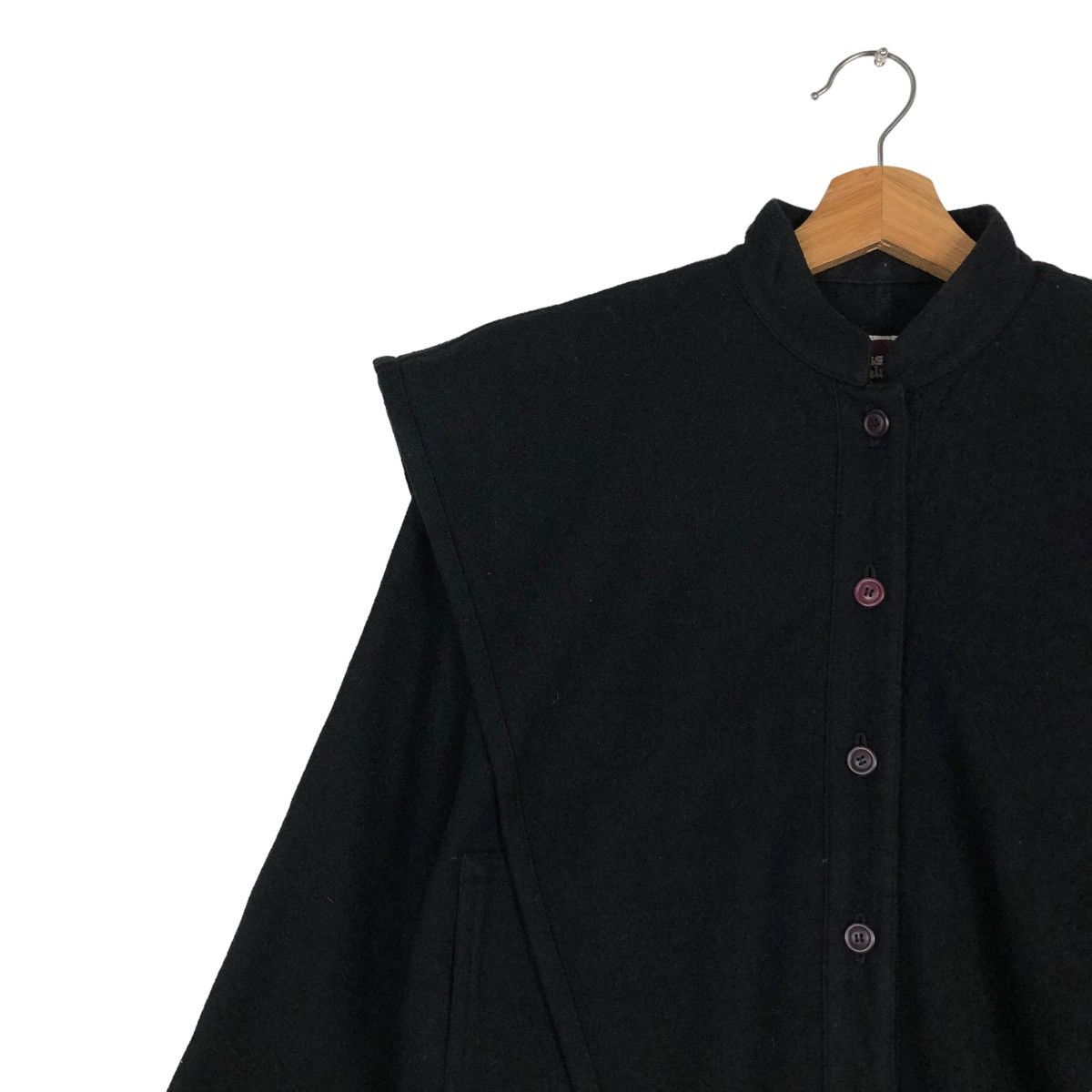 Issey Miyake 🔥Rich Black Wool Cropped Jacket Vintage 70’s Issey Miyake Size US M / EU 48-50 / 2 - 5 Thumbnail