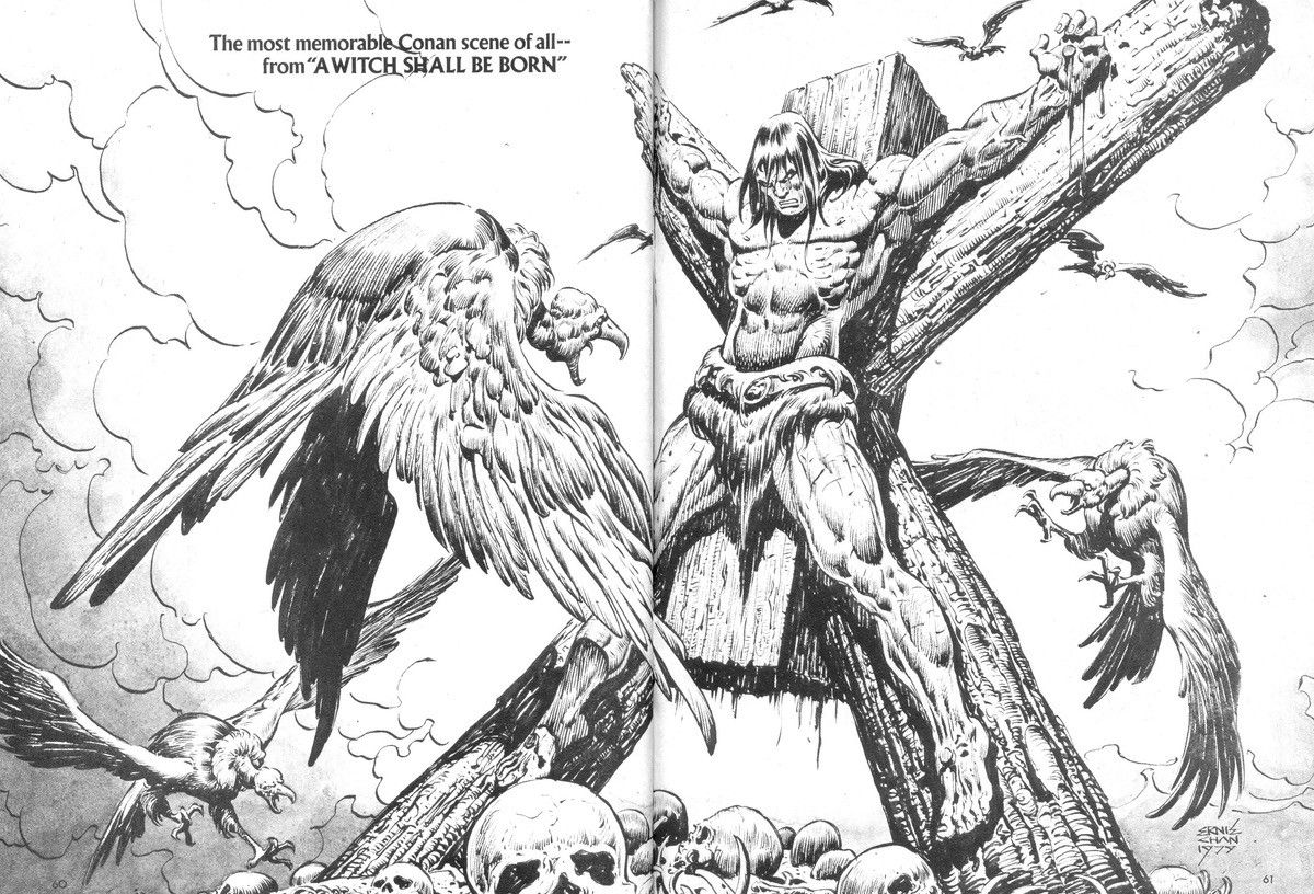 Brain Dead 1982 CONAN THE BARBARiAN TEE A WiTCH SHALL BE BORN MARVEL Size US XL / EU 56 / 4 - 1 Thumbnail