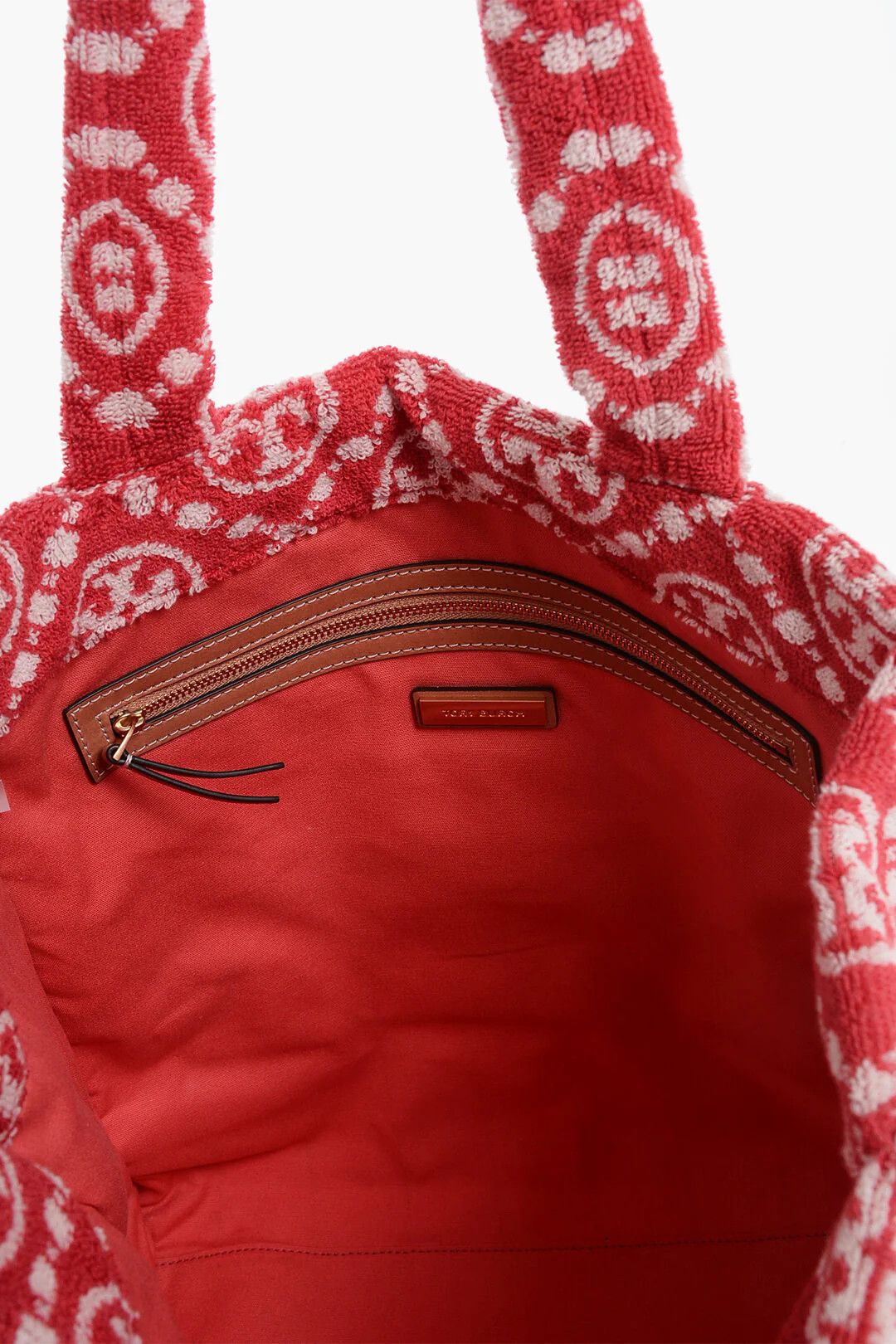 Tory Burch og1mm0426 Size: OS / Monogram Terry Tote Bag in Red Size ONE SIZE - 4 Thumbnail