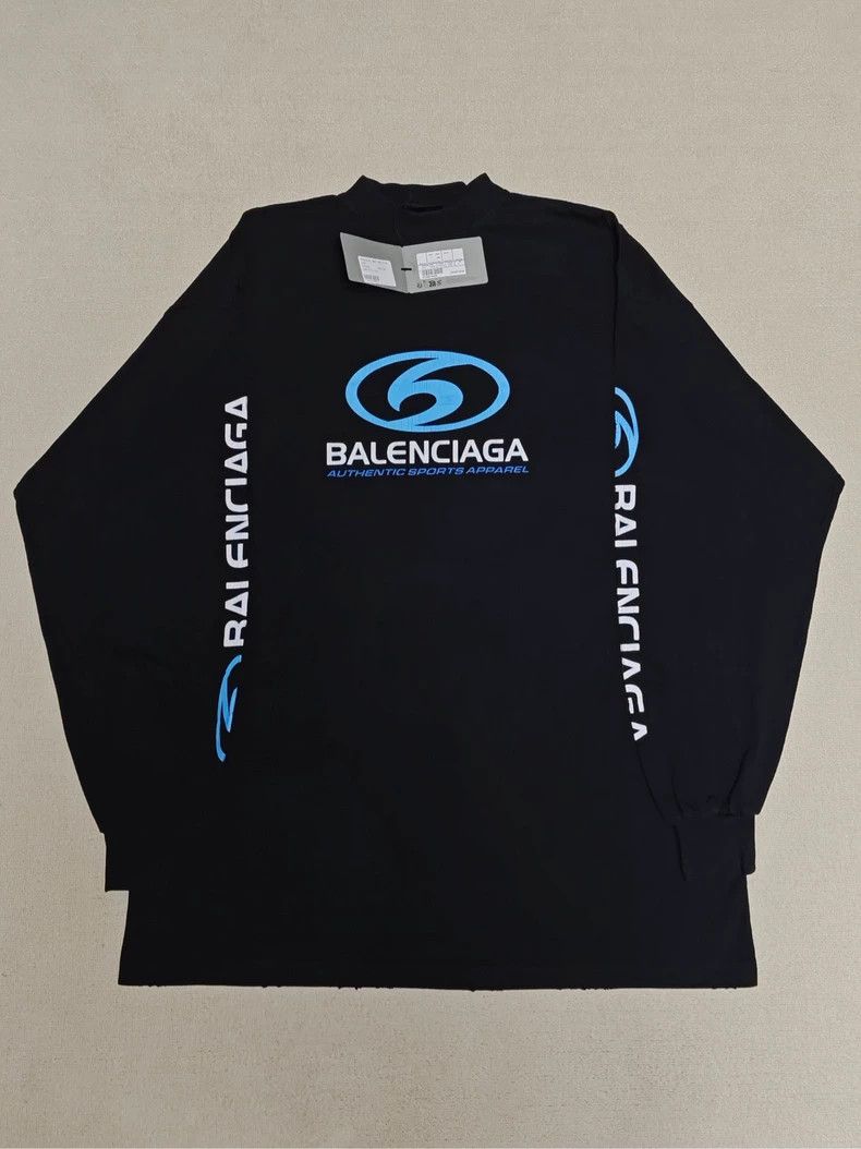 Balenciaga Balenciaga size 2 23 FW Surf Logo monogrammed crewneck long Size US S / EU 44-46 / 1 - 1 Thumbnail