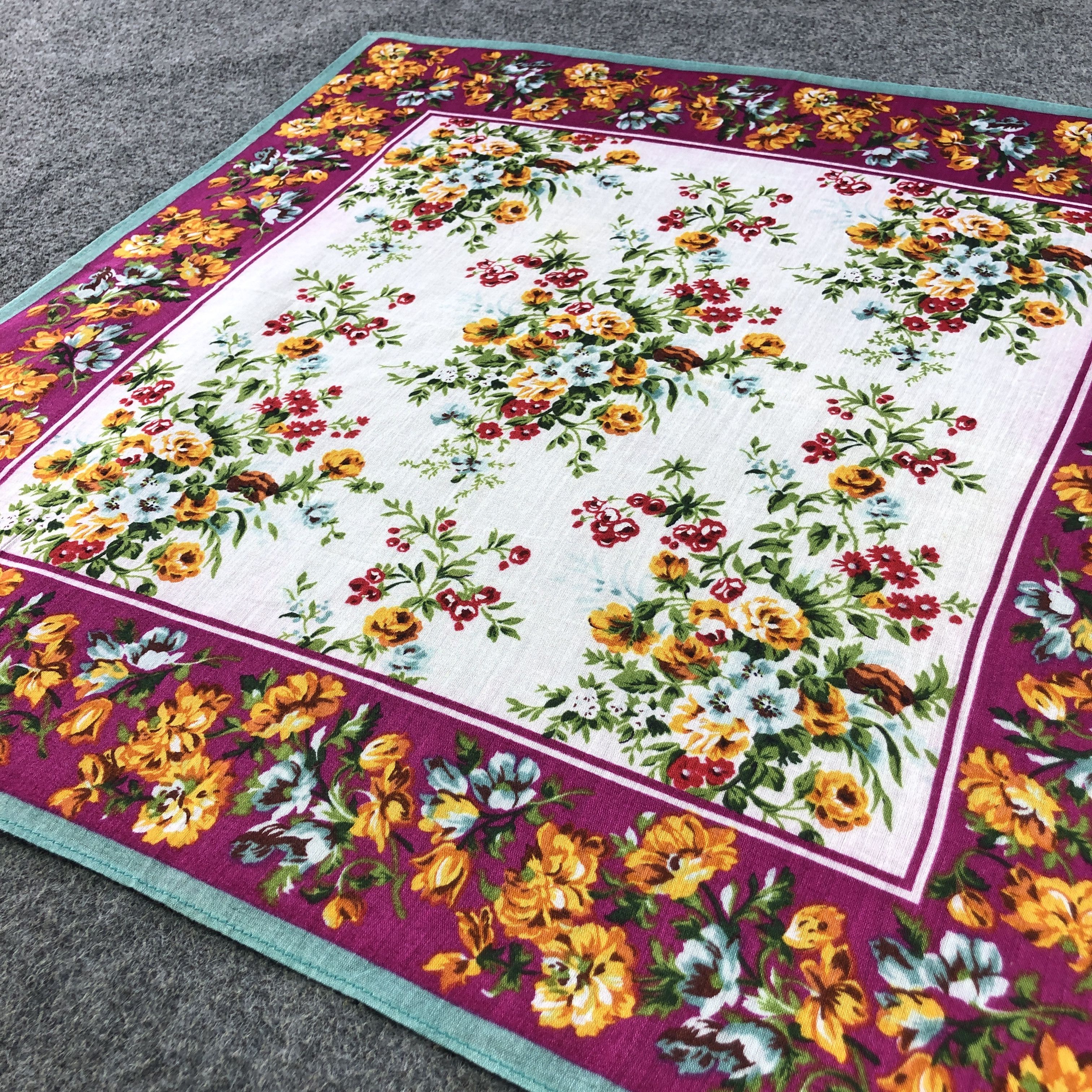 Kenzo × Vintage Kenzo Floral Handkerchief Neckerchief Bandana H2479 Size ONE SIZE - 3 Thumbnail