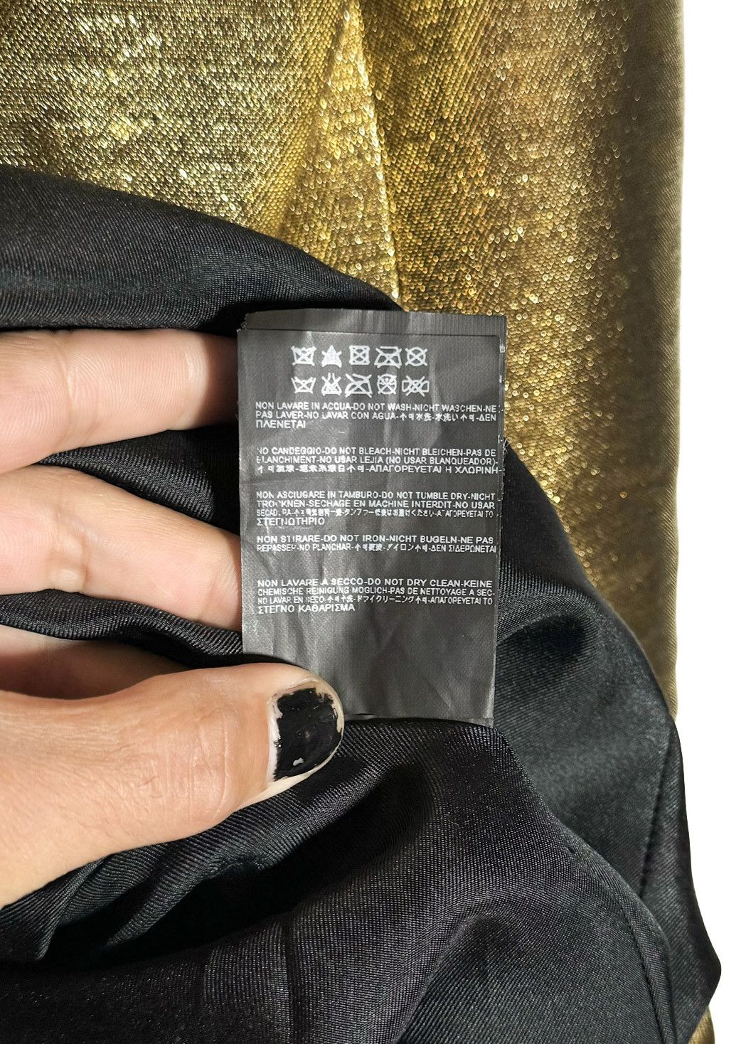 Saint Laurent Paris Saint Laurent 2014 Runway Gold Lamé Long Sleeves Mini Dress Size S / US 4 / IT 40 - 9 Thumbnail