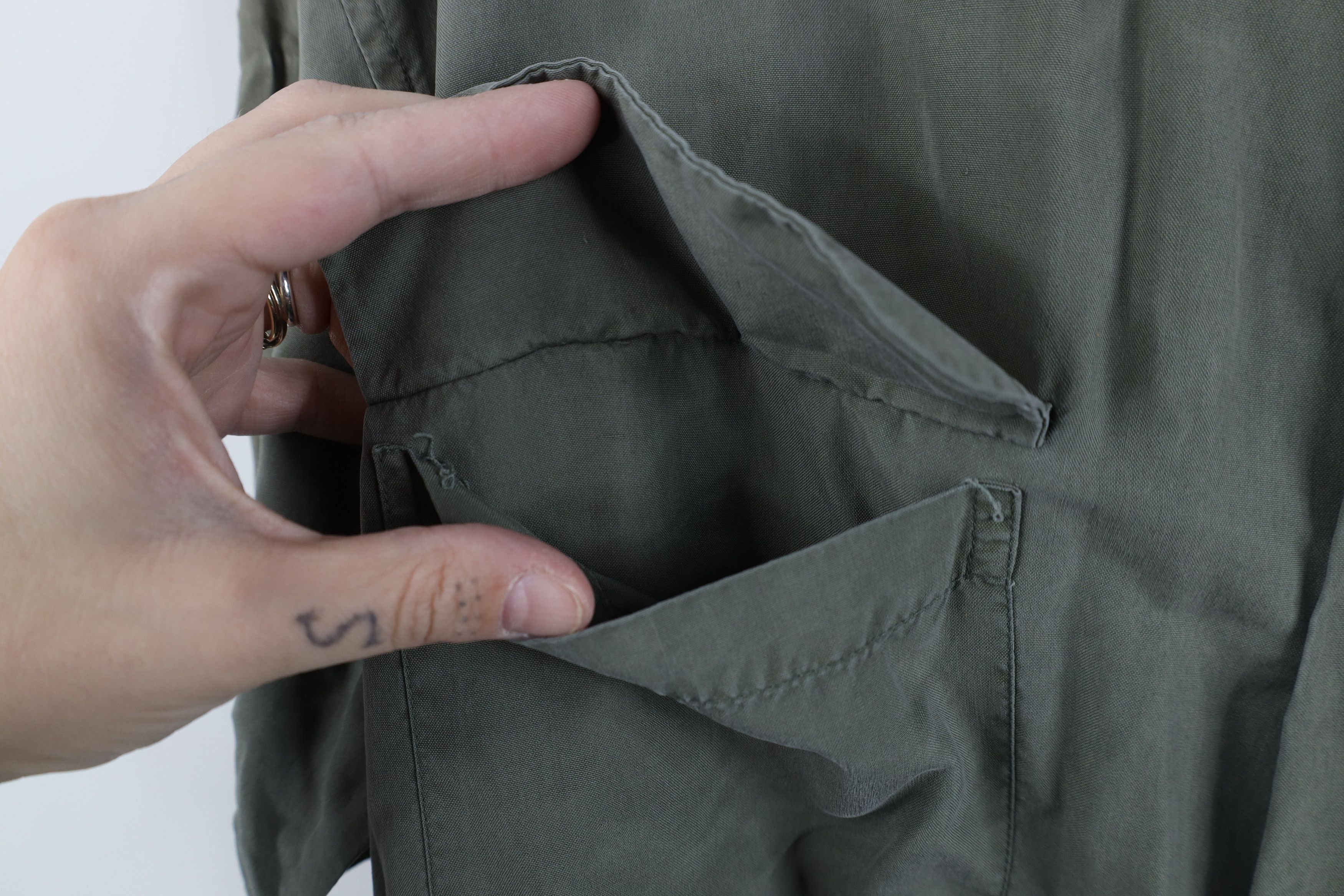 Vintage Vintage 90s Streetwear Collar Board Button Shirt Green Size US S / EU 44-46 / 1 - 6 Thumbnail