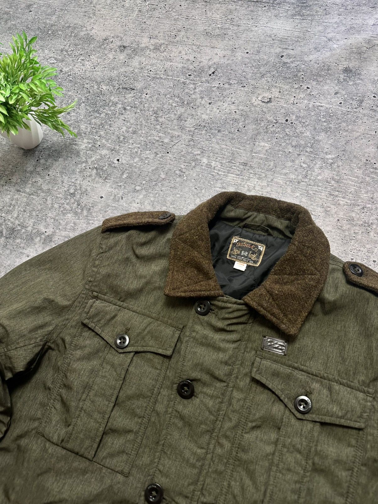 Vintage Diesel Quilt Wool Insert Puffer Y2K Jacket Archive