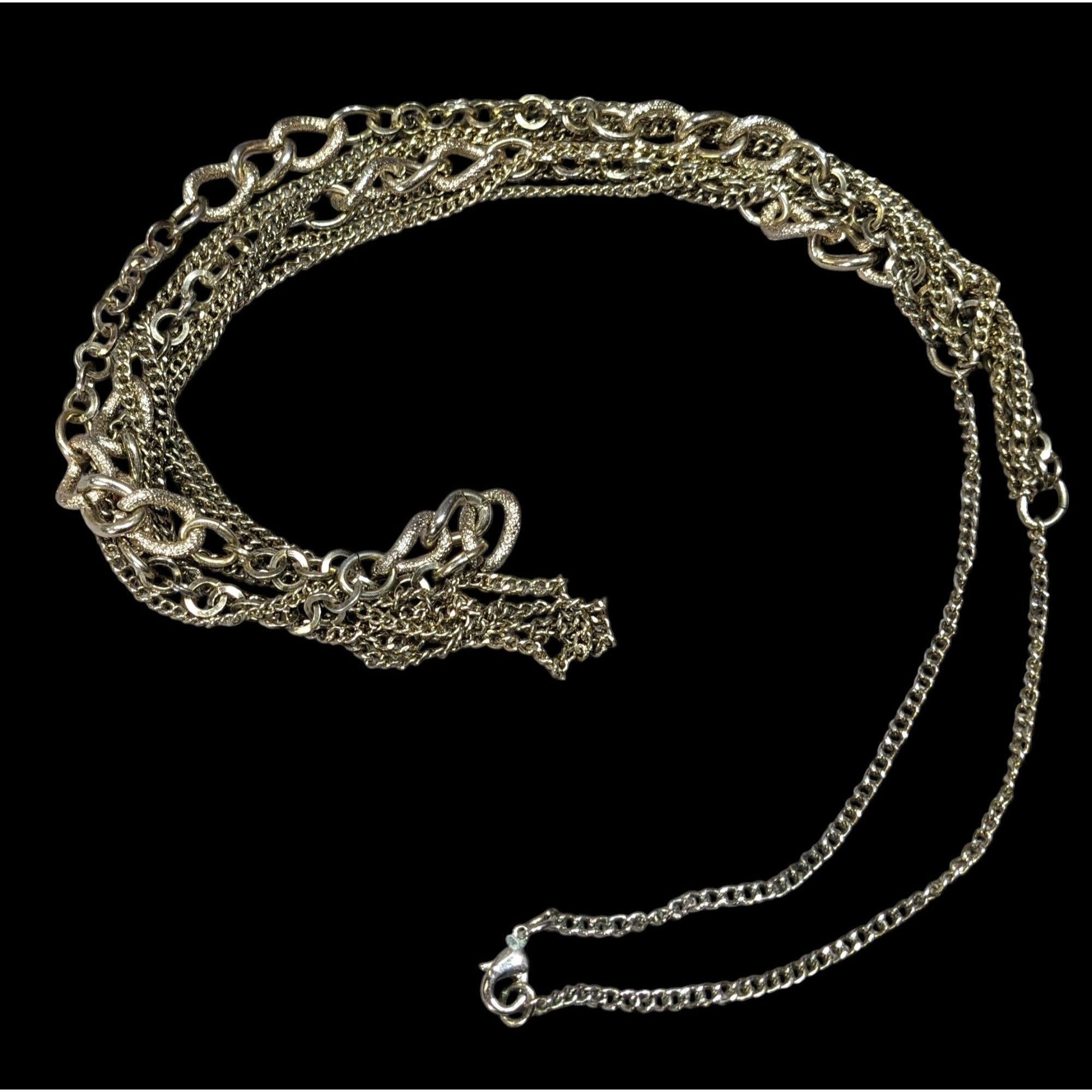 Other Elegant Multilayer Silver Tone Chain Necklace Size ONE SIZE - 1 Thumbnail