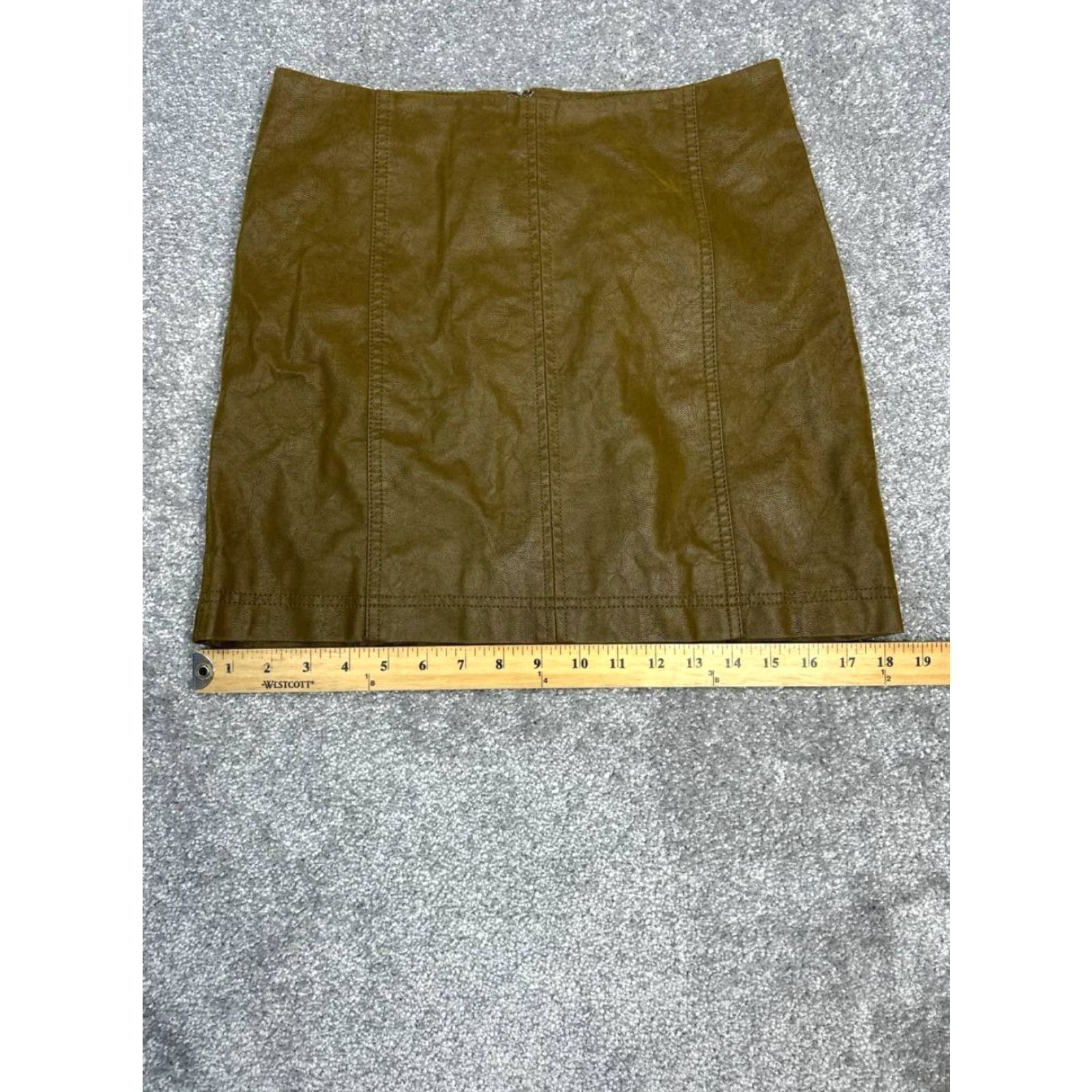 Free People Free People Modern Femme Vegan Suede Mini Skirt Womens 4 Green Lined Back Zip Size 27" / US 4 / IT 40 - 3 Thumbnail