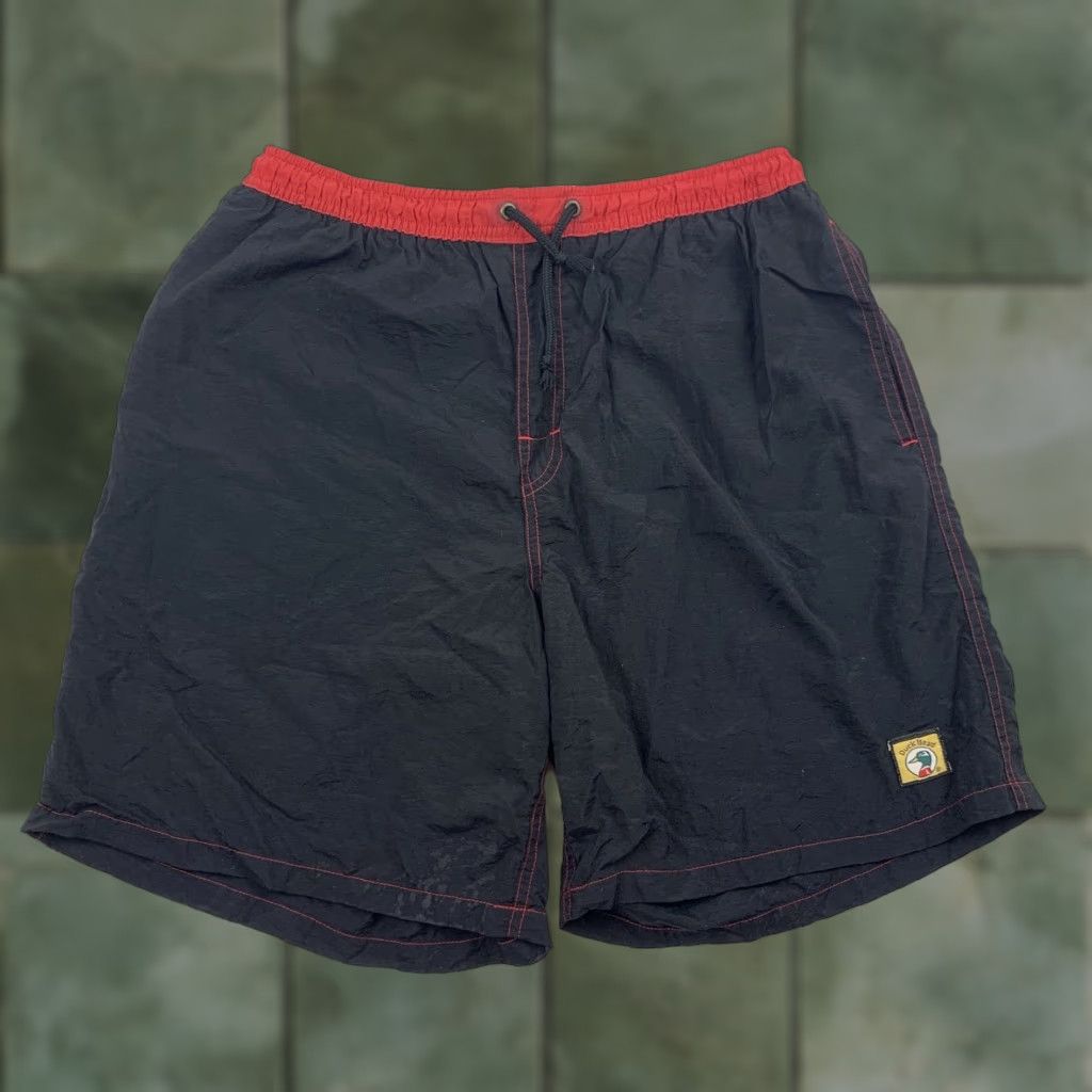 Vintage Vintage Duck Head Swim Trunks Adult Medium Black Shorts Swimsuit Drawstring 90s Size US 31 - 1 Thumbnail