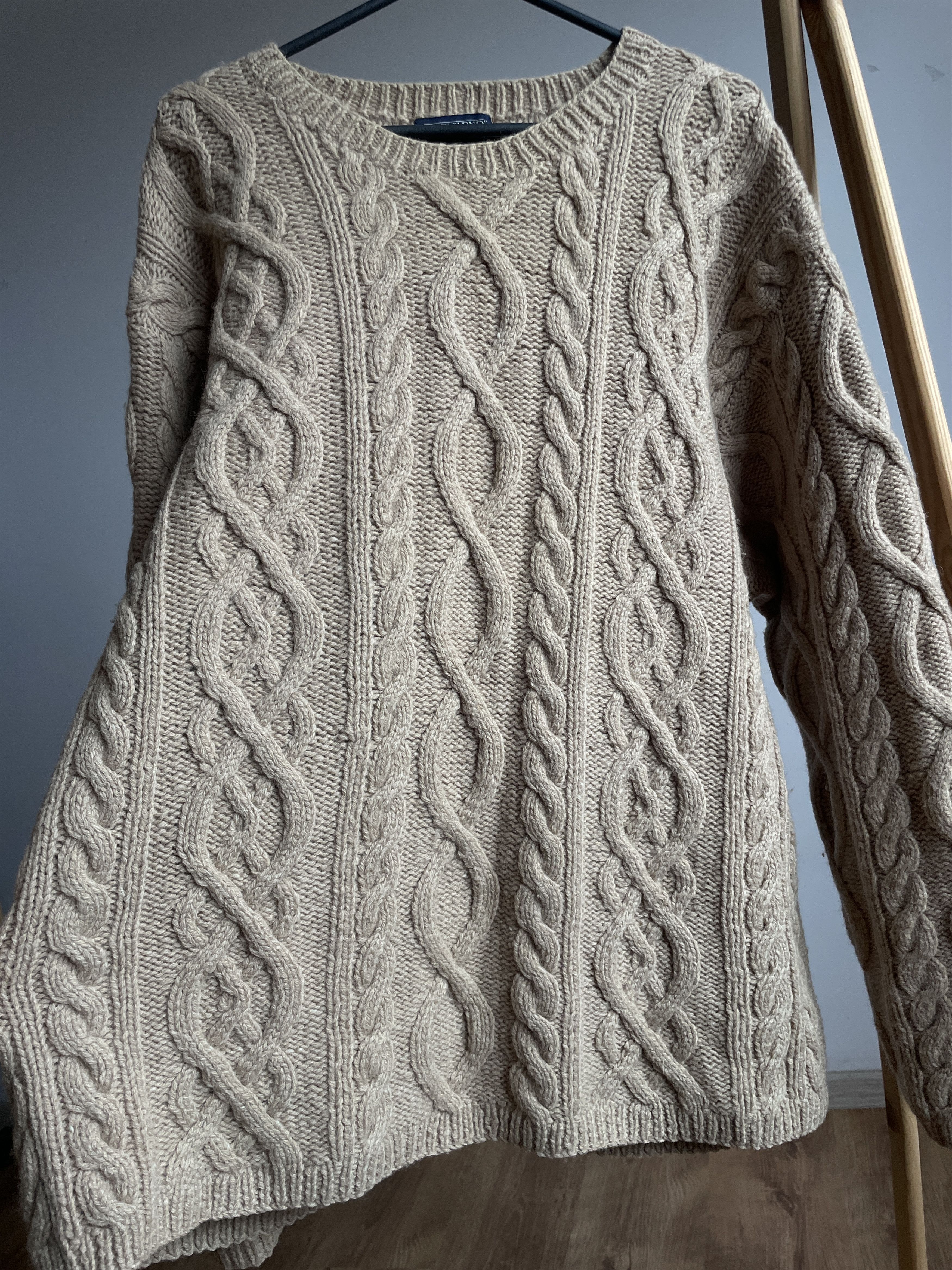 Lands' End Lands End Vintage Cable Knit Heavy Wool Sweater Size XL Size US XL / EU 56 / 4 - 5 Thumbnail