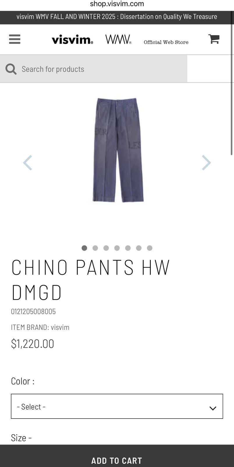 Visvim VISVIM 21AW CHINO PANTS HW DMGD Peerless，size3 Size US 34 / EU 50 - 3 Thumbnail