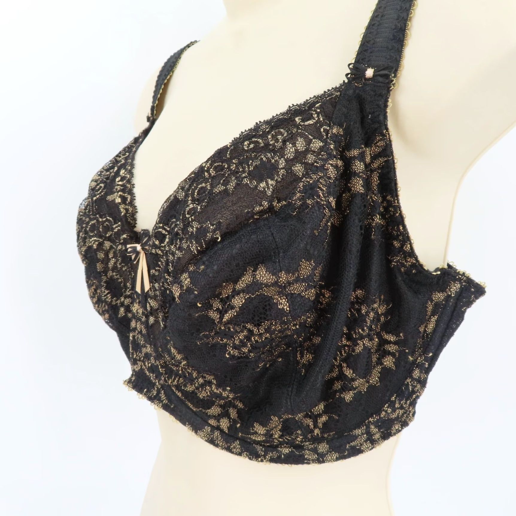Vintage Fantasie Bra 32HH Black Floral Underwired Bow Style FL2411BLK Bra Women HH Flower T-Shirt 32 Black Womens Size ONE SIZE - 4 Thumbnail