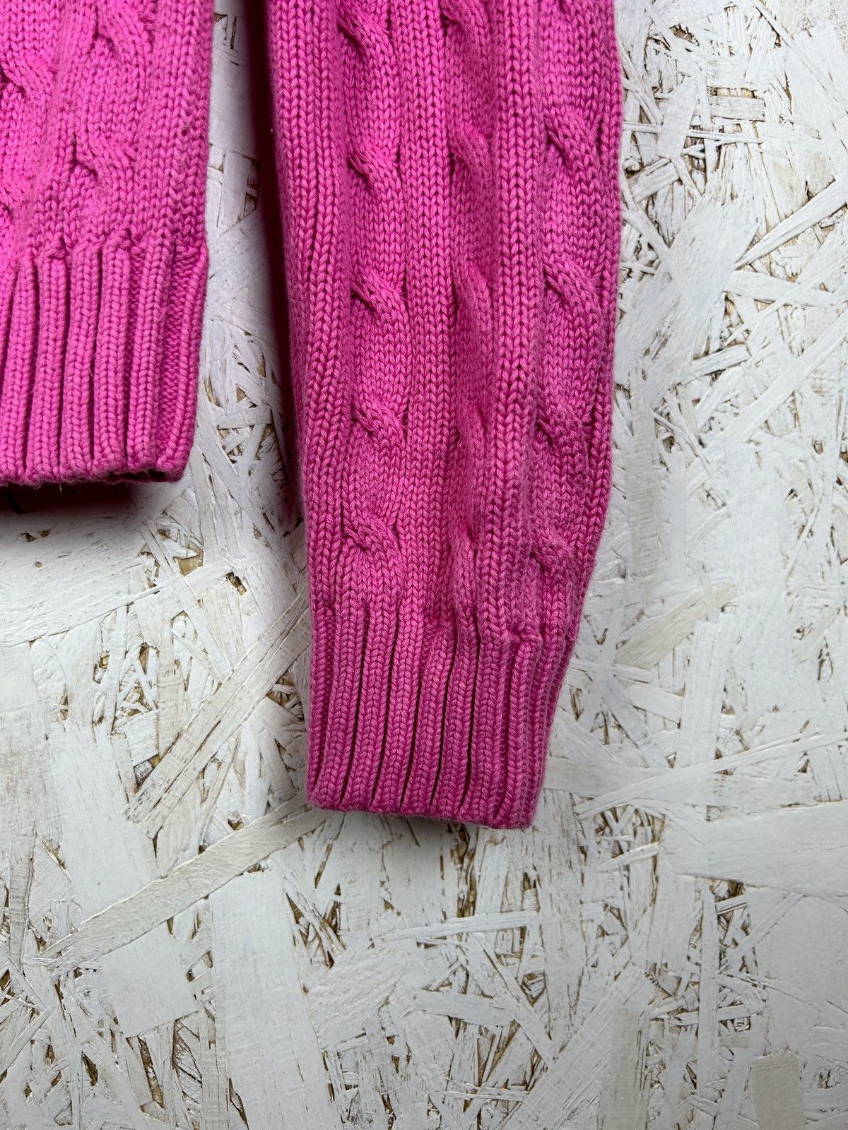 Polo Ralph Lauren Vintage Polo Ralph Lauren Cable Knit Pink Sweater Cotton L Size L / US 10 / IT 46 - 4 Thumbnail