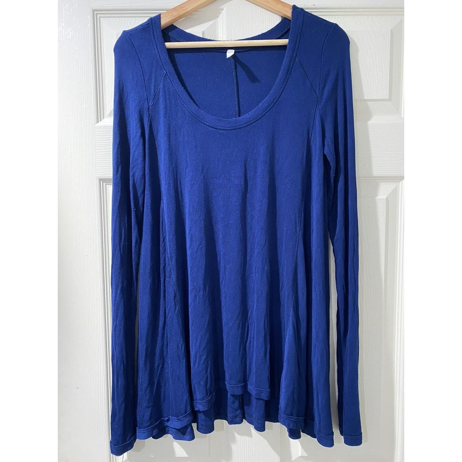 Free People Free People Women's Textured Knit Top Blue Size M A003310 Size M / US 6-8 / IT 42-44 - 3 Thumbnail