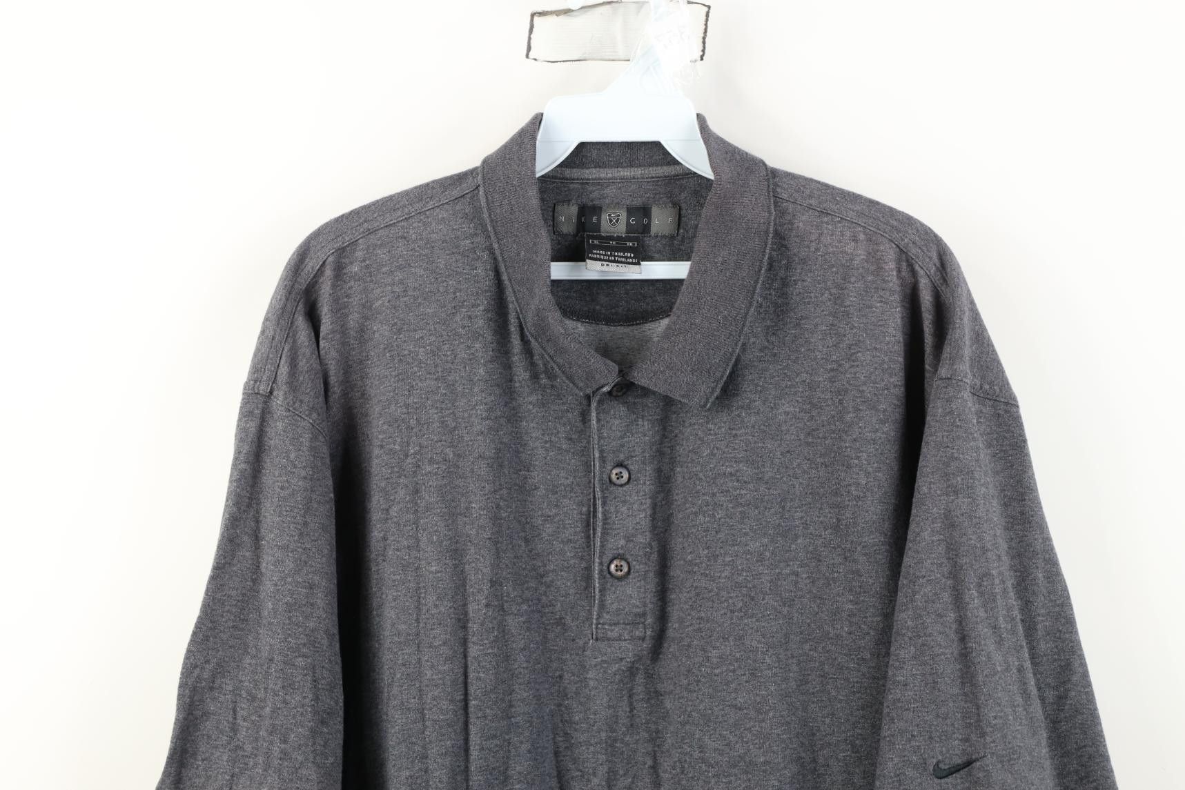 Nike Vintage Nike Golf Scott Mini Swoosh Collared Polo Shirt Gray Size US XL / EU 56 / 4 - 2 Thumbnail