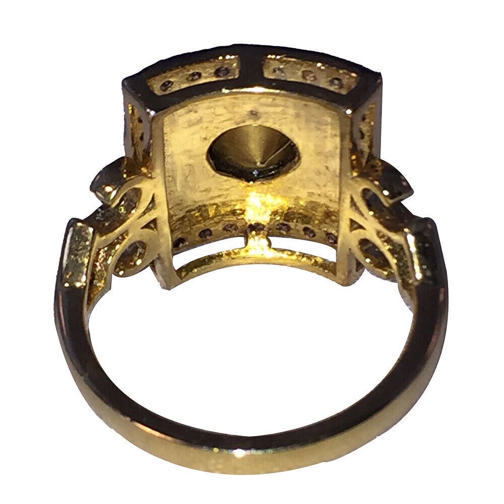 Designer Georgian Inspired 14 kt Gold Sterling Silver Diamond Ring Size ONE SIZE - 4 Thumbnail