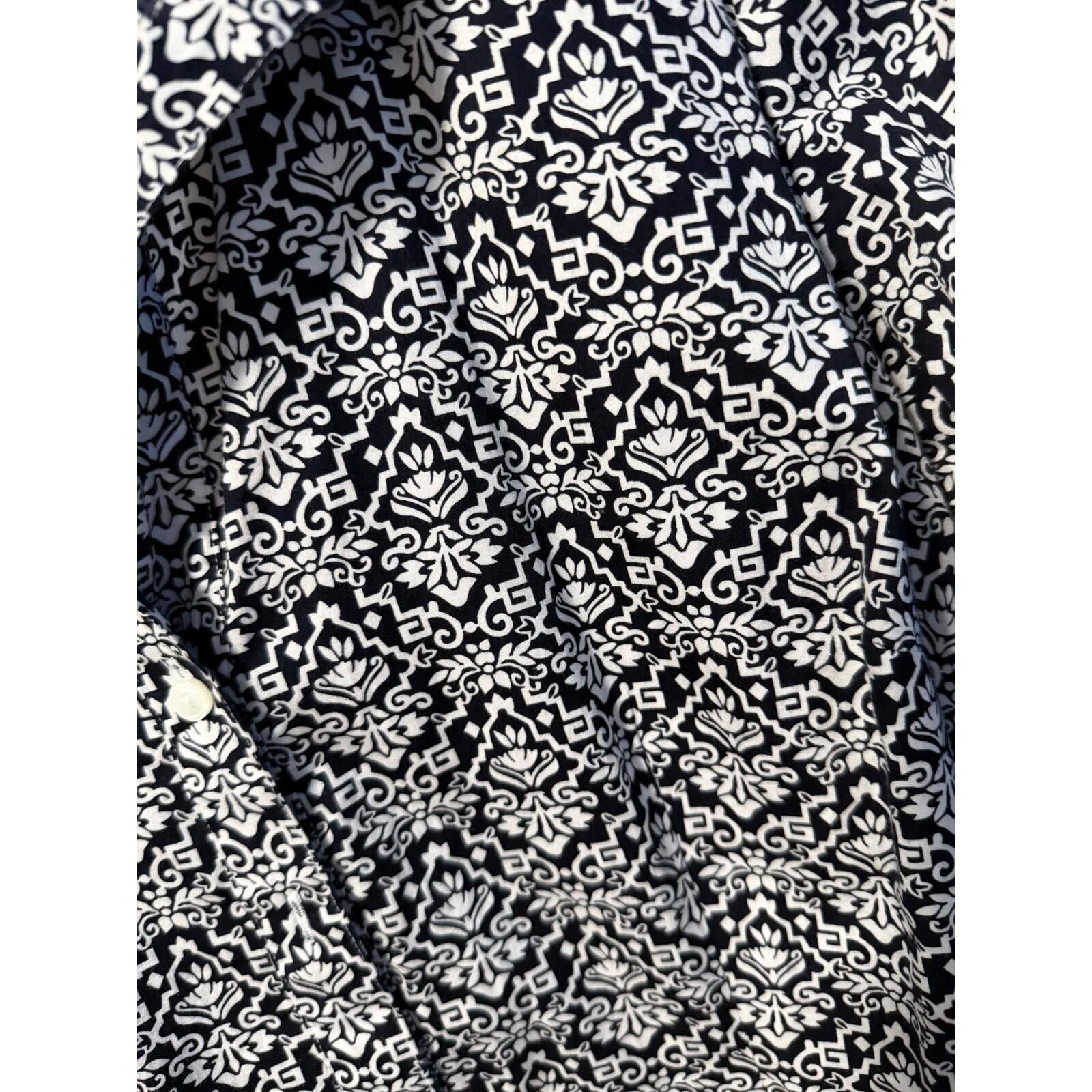 Tommy Hilfiger Tommy Hilfiger Button Down Womens Small Black White Damask Size S / US 4 / IT 40 - 3 Thumbnail