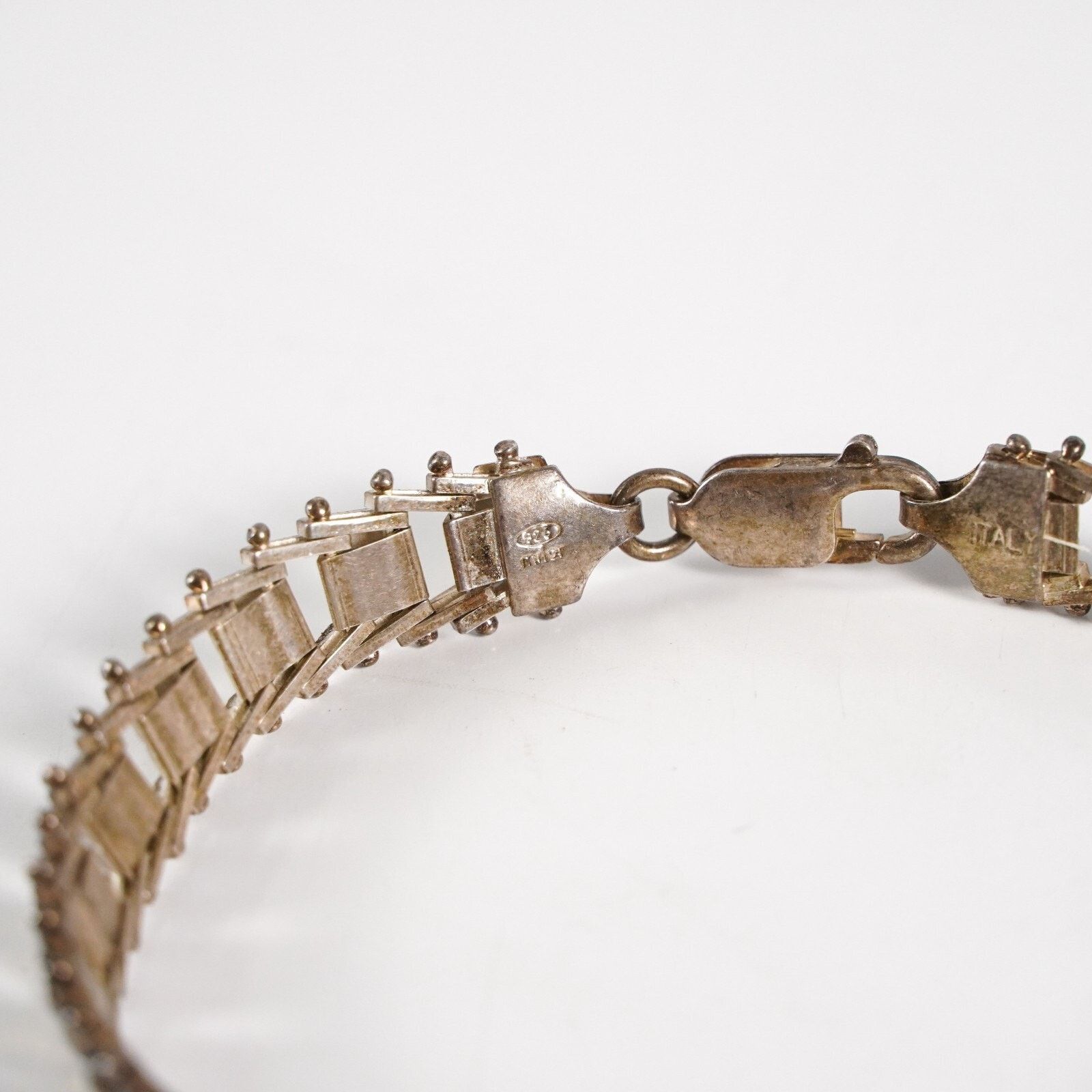 Other Vintage 925 Sterling Silver Chain Link Bracelet Clasp Italy Size ONE SIZE - 5 Thumbnail