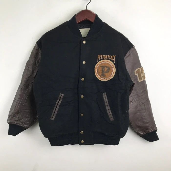 Japanese Brand × Vintage SY0089 VTG PEYTON PLACE SPORTS LEATHER VARSITY JACKET Size US L / EU 52-54 / 3 - 1 Thumbnail
