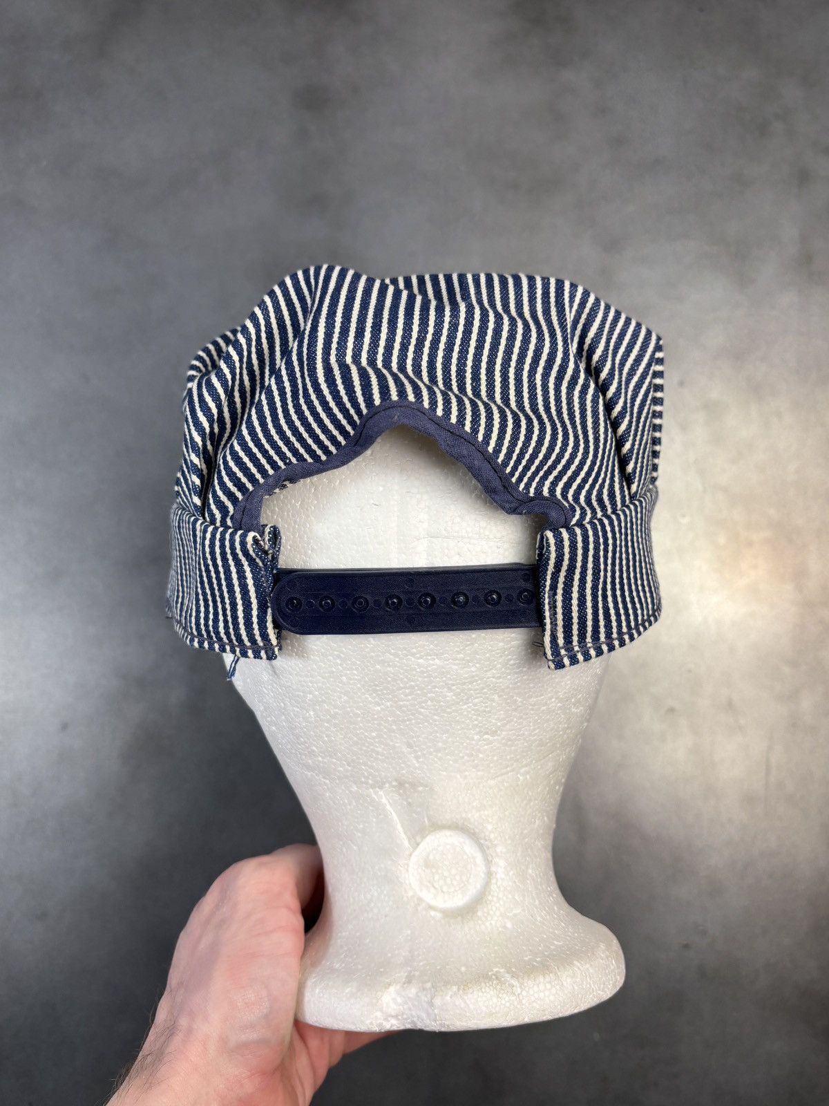 Vintage Vintage Hickory Stripe Hat Conductors Cap Engineer Snapback Size ONE SIZE - 6 Thumbnail