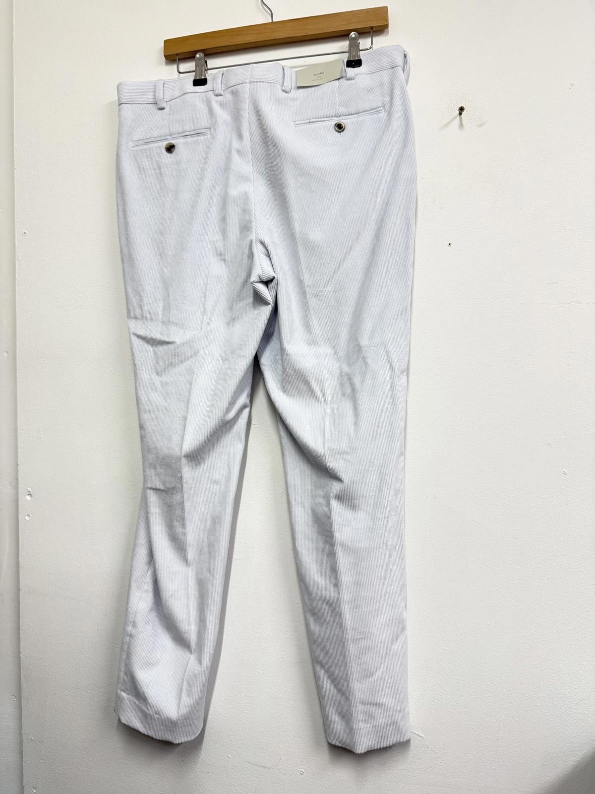 Unknown London Light Grey Corduroy Trousers Size 44R - 3 Thumbnail