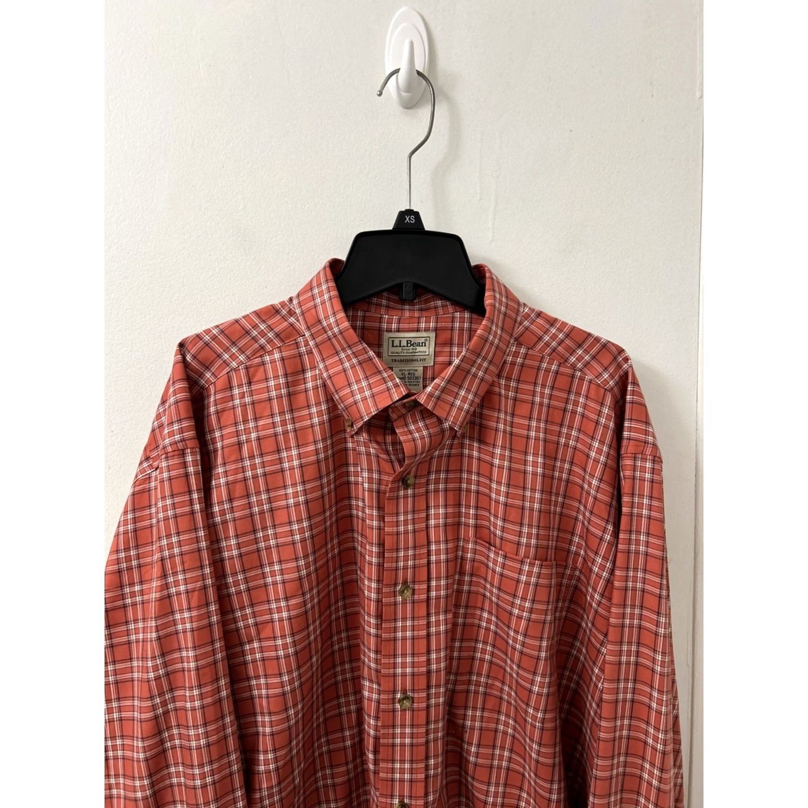 Vintage VINTAGE LL Bean Shirt Mens XL Red Plaid Kennebunk Sport Traditional Button Down 503307 Size US XL / EU 56 / 4 - 2 Thumbnail