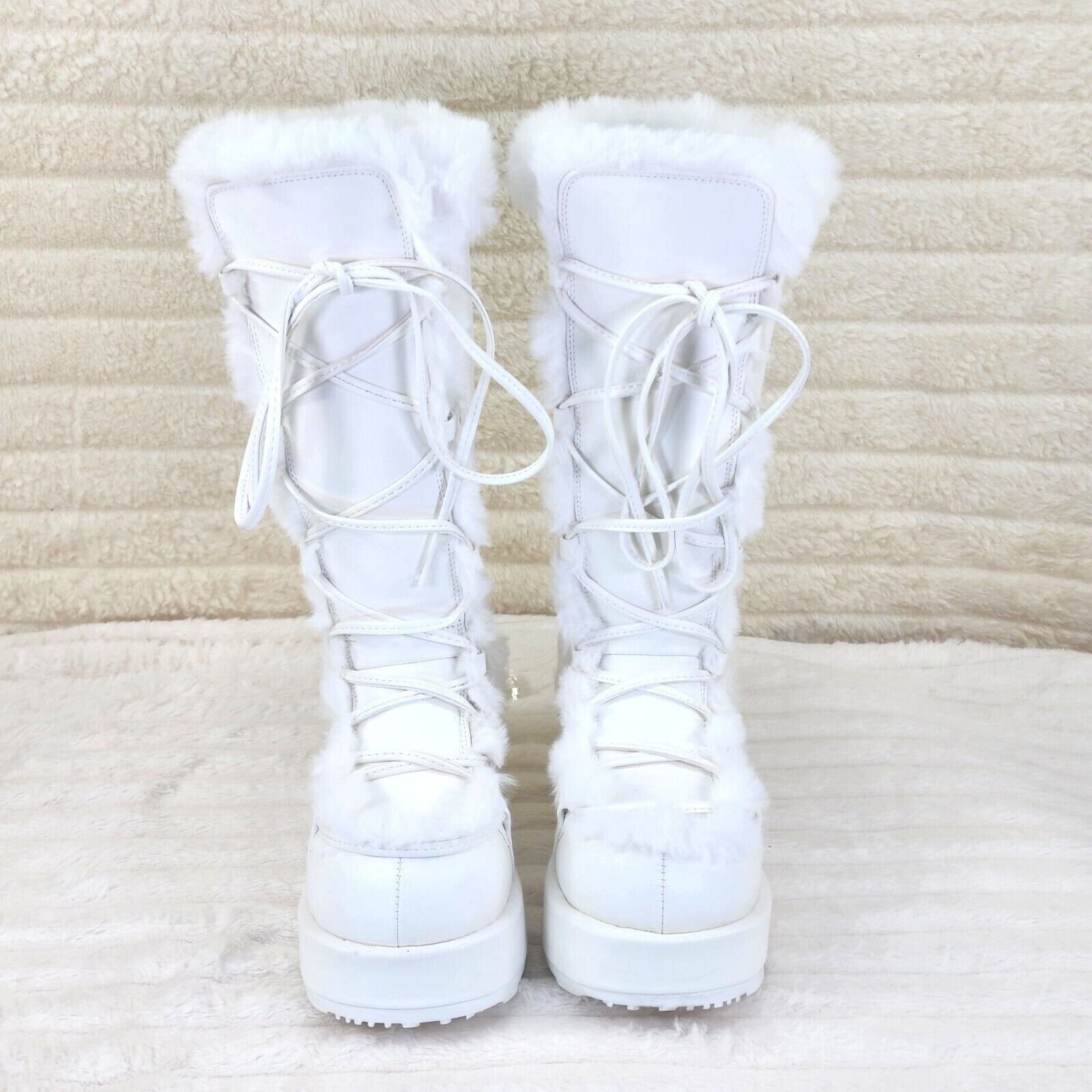 Demonia Cult DEMONIA Cubby 311 Stomper White Mammoth Platform Goth Punk K Size US 12 / IT 42 - 4 Thumbnail