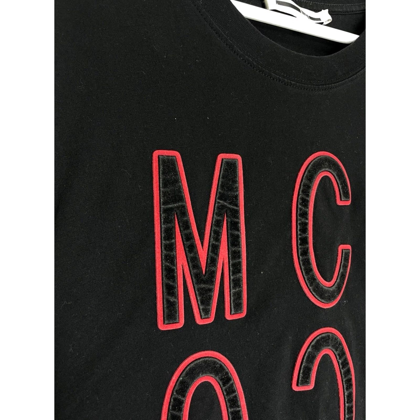 Alexander McQueen McQ Alexander McQueen Velvet Logo T-Shirt, Black, L, Men, Crew Neck, Cotton, Regular, All Seasons, Designer, Vintage: No Size US L / EU 52-54 / 3 - 4 Thumbnail