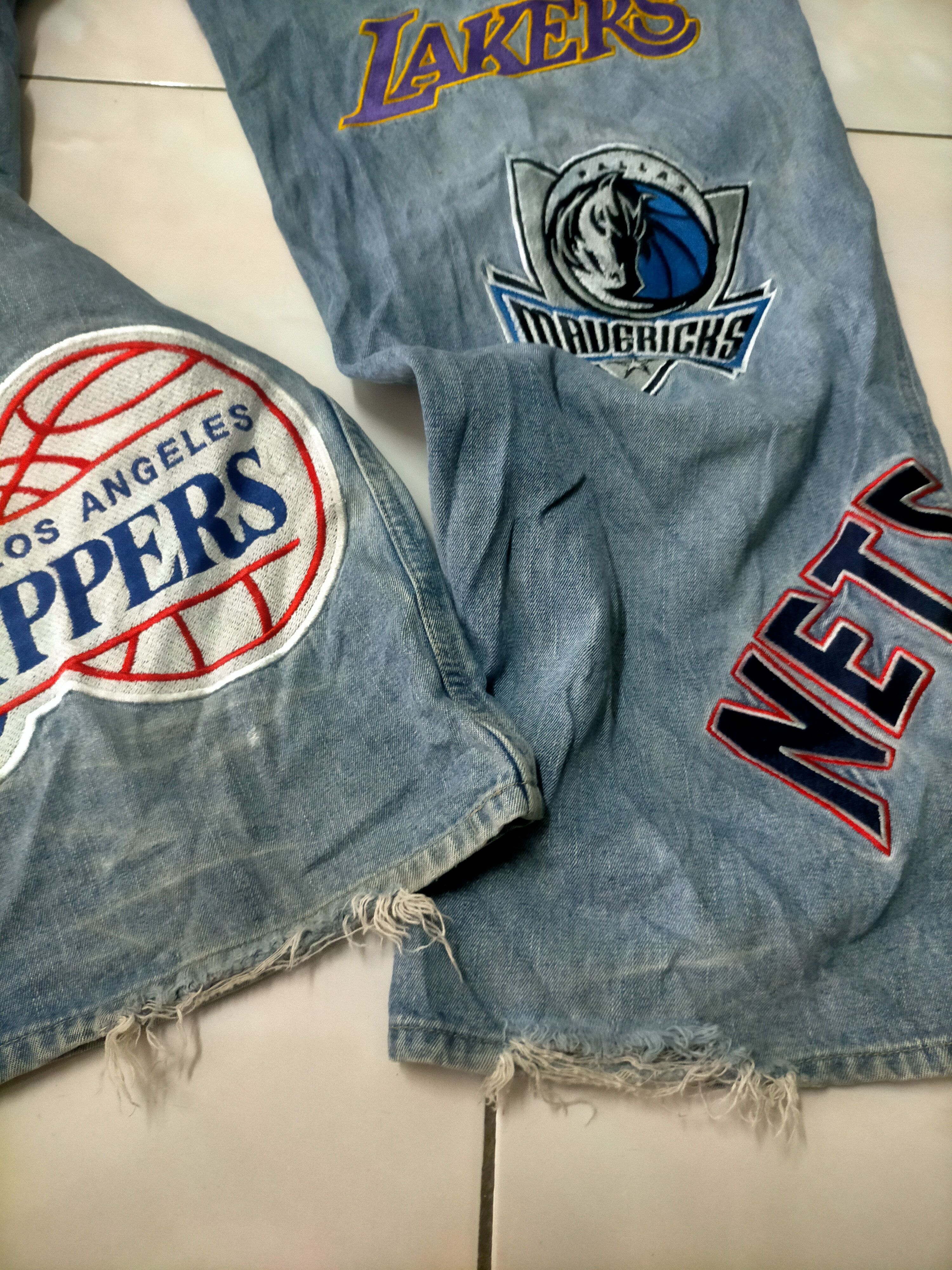 NBA × Vintage Vintage UNK NBA Jeans Size US 38 / EU 54 - 6 Thumbnail