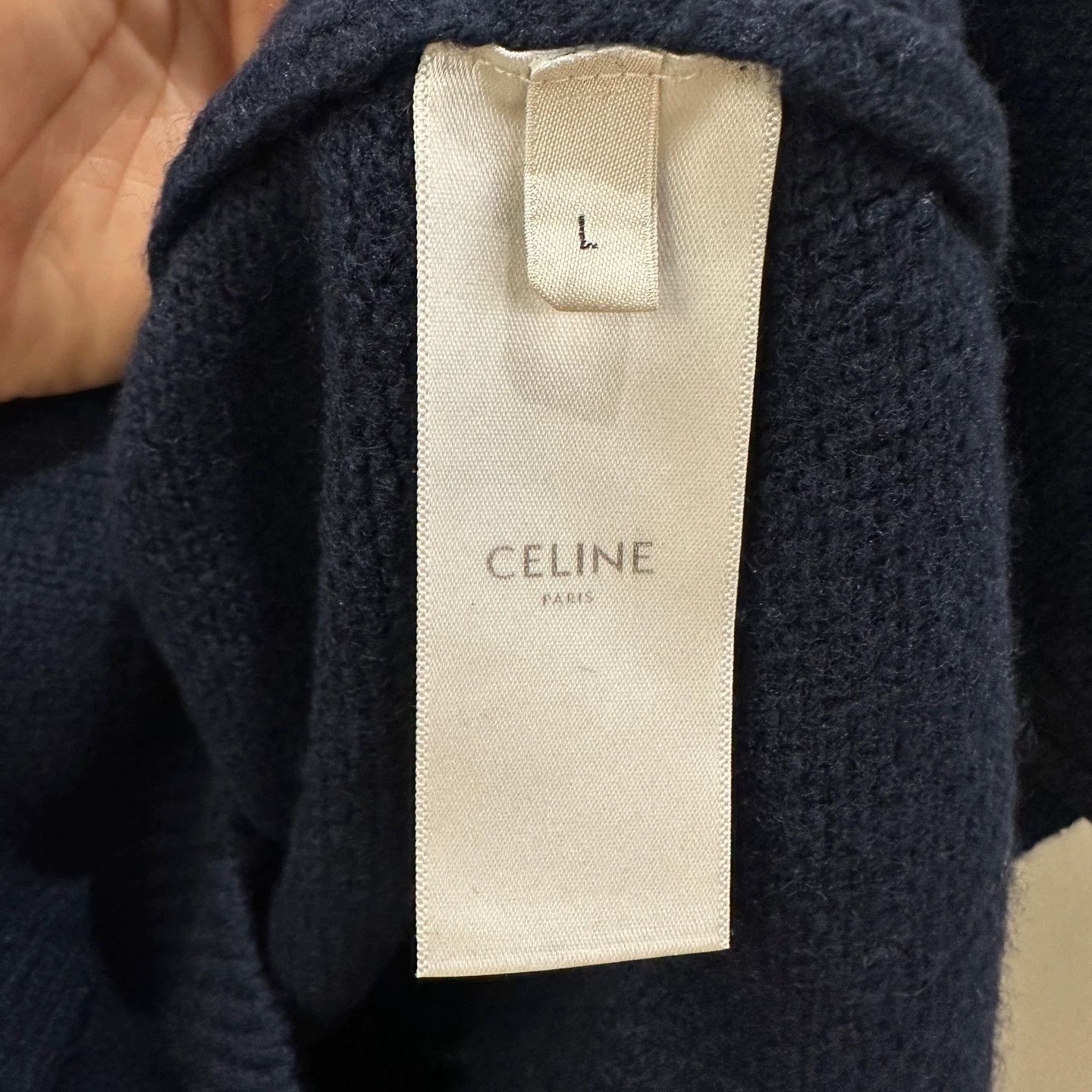 Celine Celine may542 Triomphe Embroidered Wool Sweater L Size L / US 10 / IT 46 - 4 Thumbnail