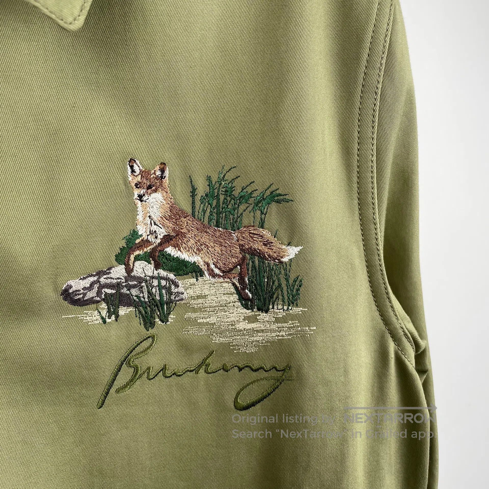 Burberry Burberry Chest Fox Embroidered Cursive Logo Letter Green S Size US XS / EU 42 / 0 - 2 Thumbnail