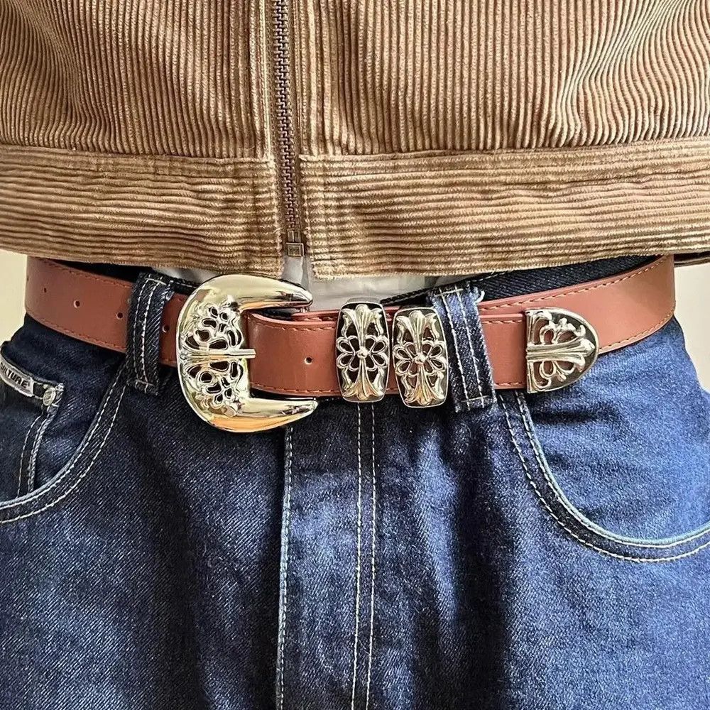 Cowboy Equipment × Vintage vintage buckle brown american western design belt Size ONE SIZE - 5 Thumbnail