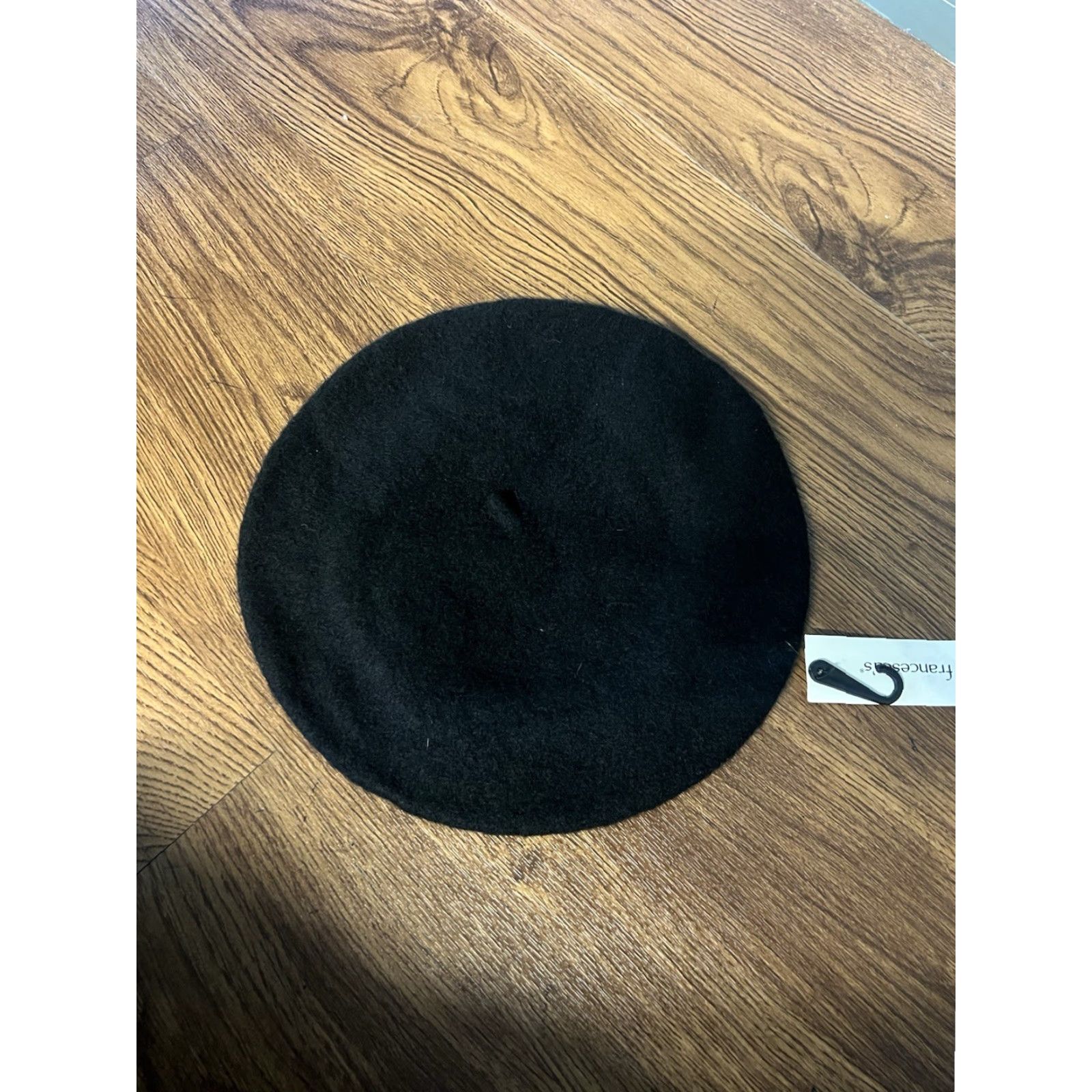 Vintage Francescas Womens Black Beret Hat Cap NWT Size ONE SIZE - 2 Thumbnail