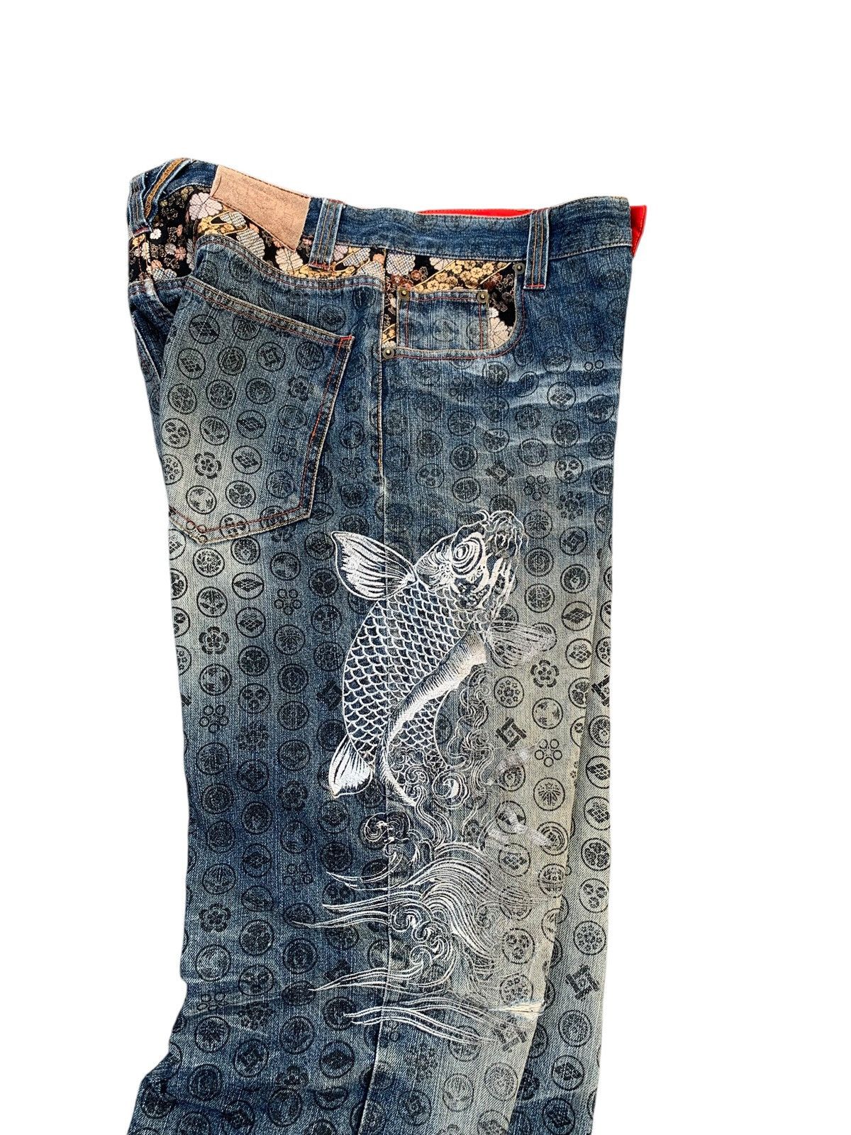 Kapital THE JAPANESE TRADITION EMBRIODERED KOI DRAGON LIKE KARAKURI Size US 34 / EU 50 - 6 Thumbnail