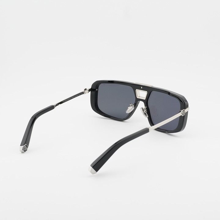 Philipp Plein Philipp Plein SPP008M 0700 Sunglasses Shiny Black Aviator Size ONE SIZE - 4 Thumbnail