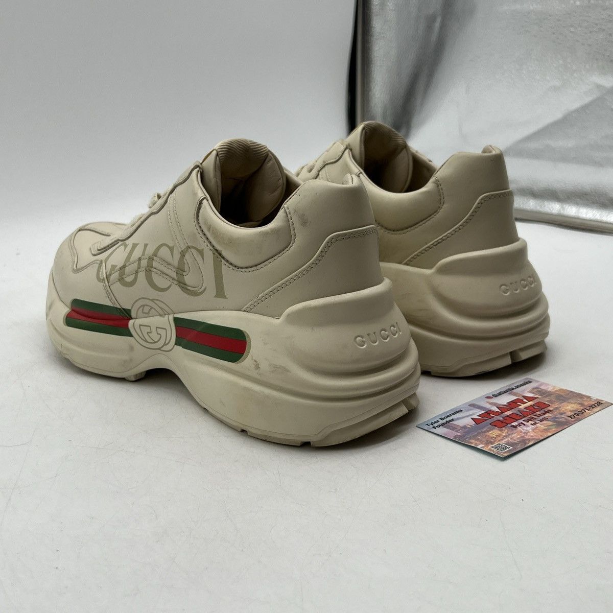 Gucci Gucci Rhyton leather sneaker logo Size US 6 / EU 39 - 4 Thumbnail