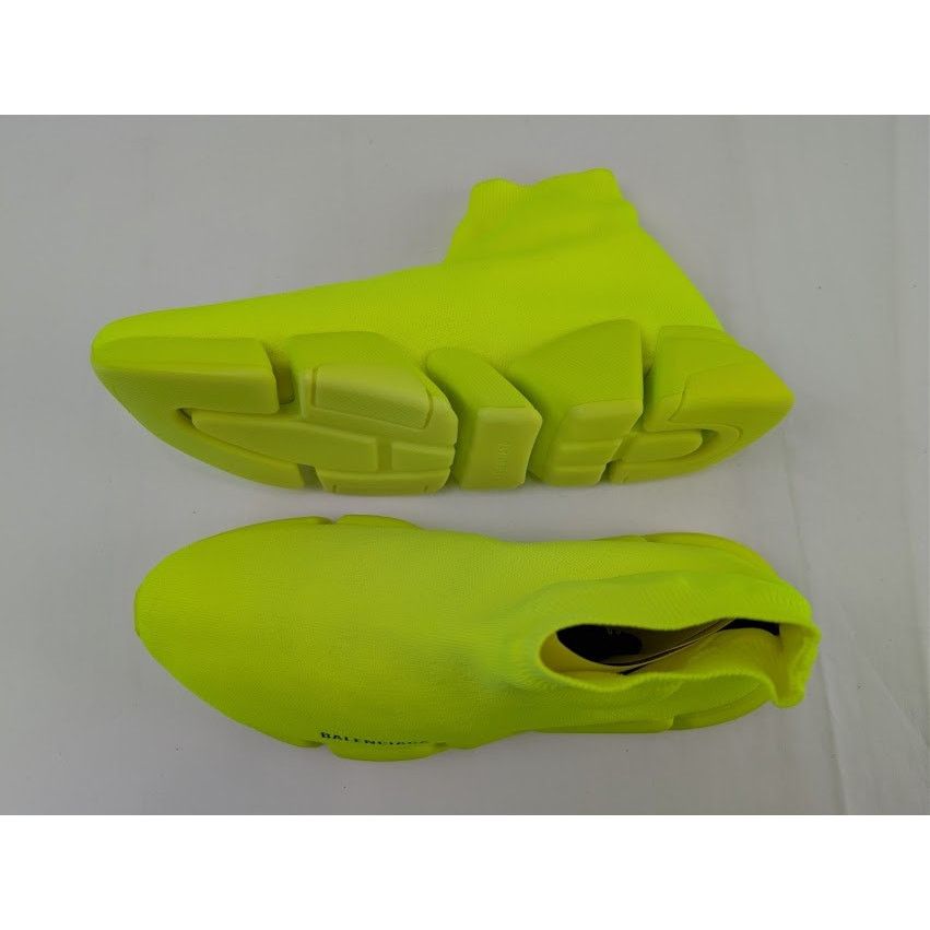 Balenciaga o1rshd1 Speed 2.0 Recycled Knit Sneakers in Fluo Yellow Size US 11 / EU 44 - 3 Thumbnail