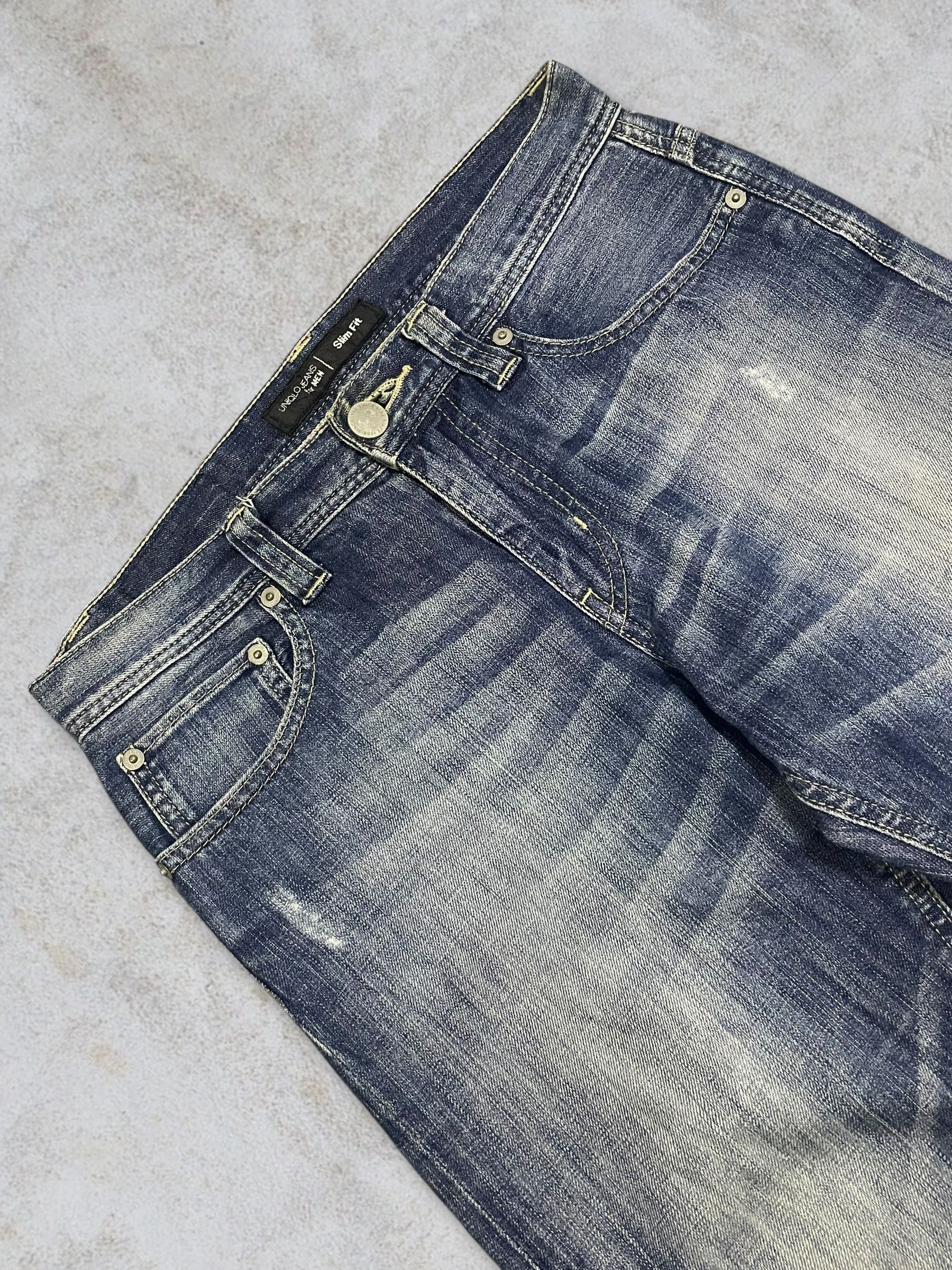 Undercover × Uniqlo Vintage Y2K Uniqlo Twisted Scratch Ripped Washed Men’s Jeans Size US 29 - 3 Thumbnail