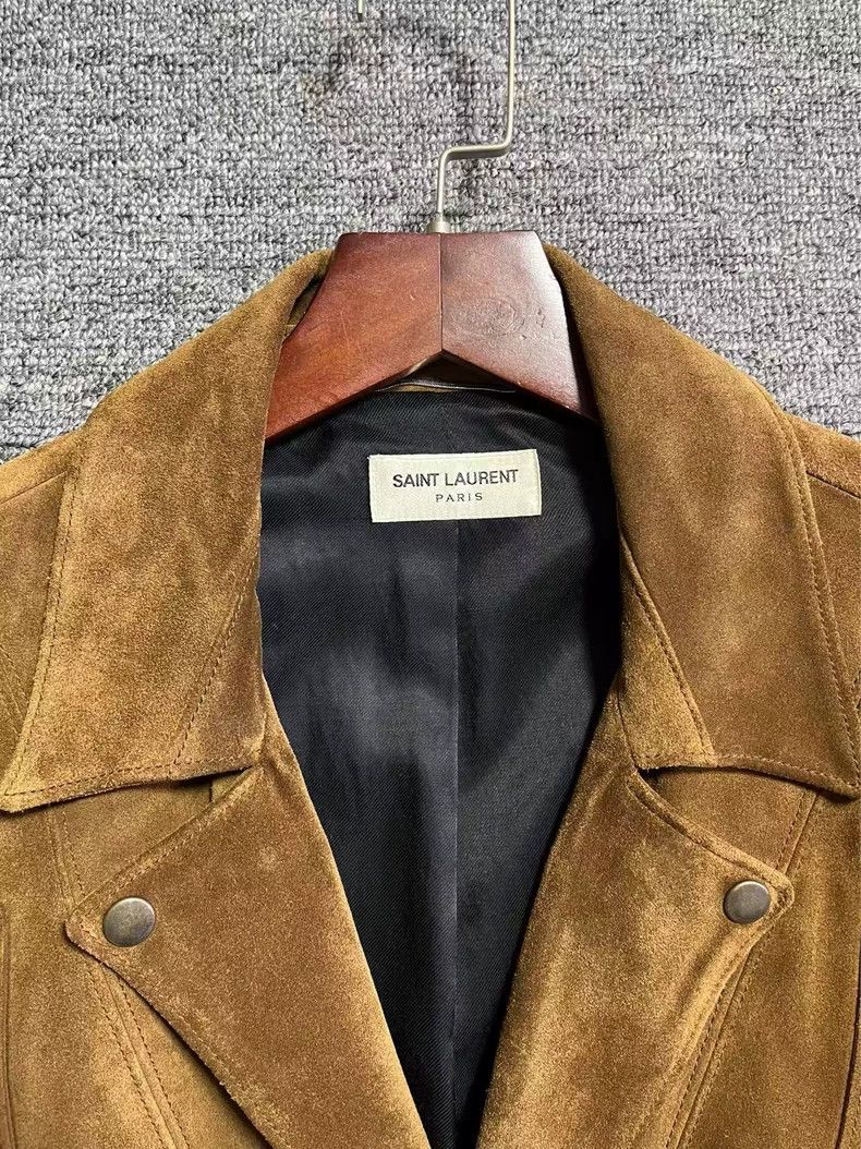 Saint Laurent Paris Saint Laurent Paris 20ss Blue Cow Carved Biker Jacket 2505- Size US L / EU 52-54 / 3 - 5 Thumbnail