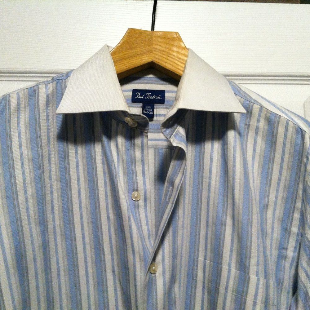 Paul Fredrick PAUL FREDRICK MEN'S COTTON DRESS SHIRT SIZE: 16.5-36 Size US L / EU 52-54 / 3 - 3 Thumbnail
