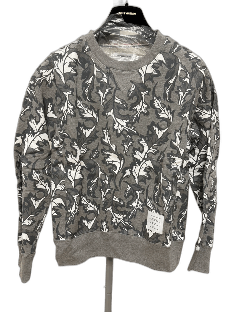 Thom Browne Thom Browne Leaf Pattern Sweatshirt Size US S / EU 44-46 / 1 - 1 Thumbnail