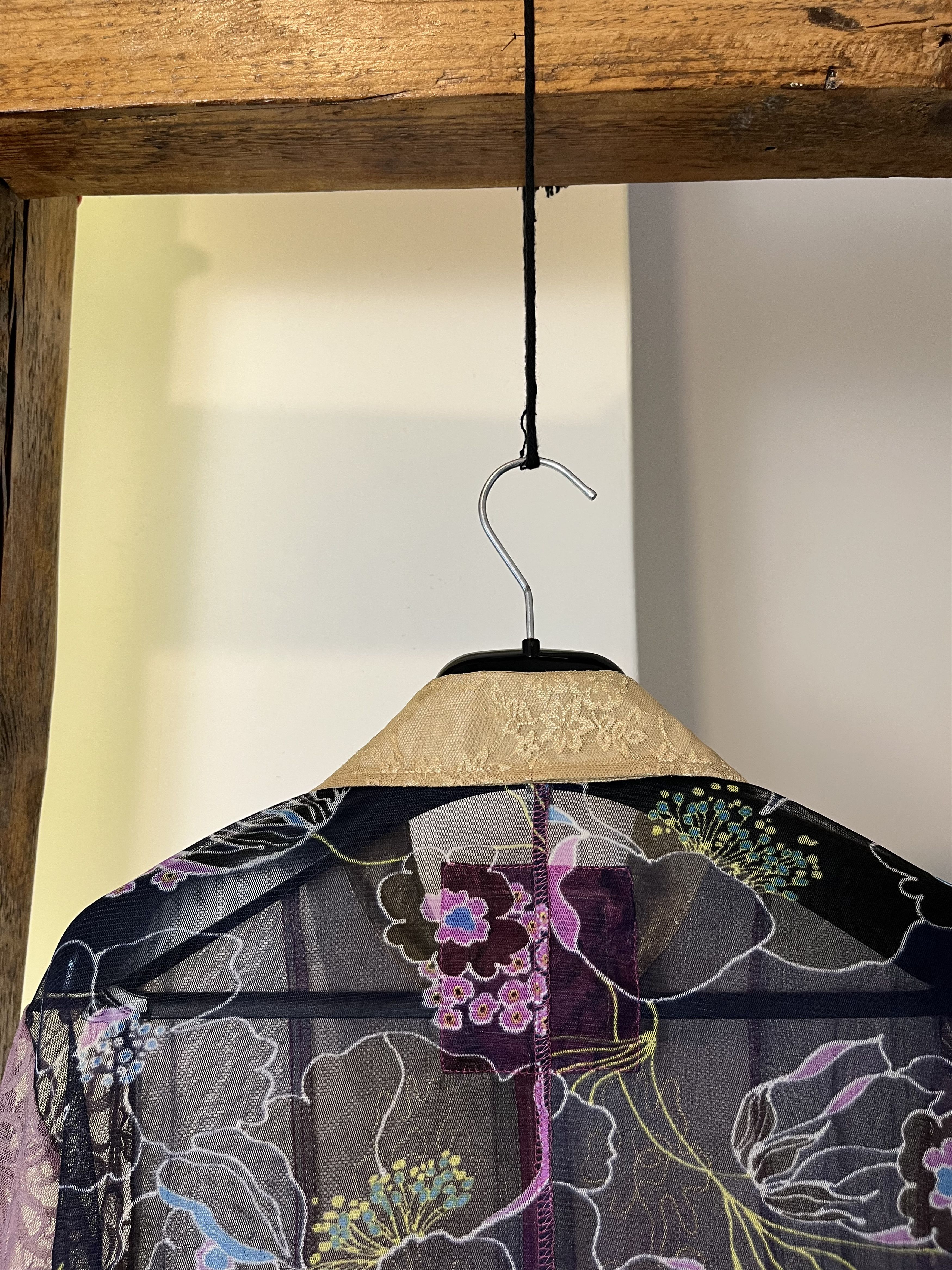 Sabotage — Avant-garde A-print Top 90s Avant Garde Mesh Zip Shirt/Jacket