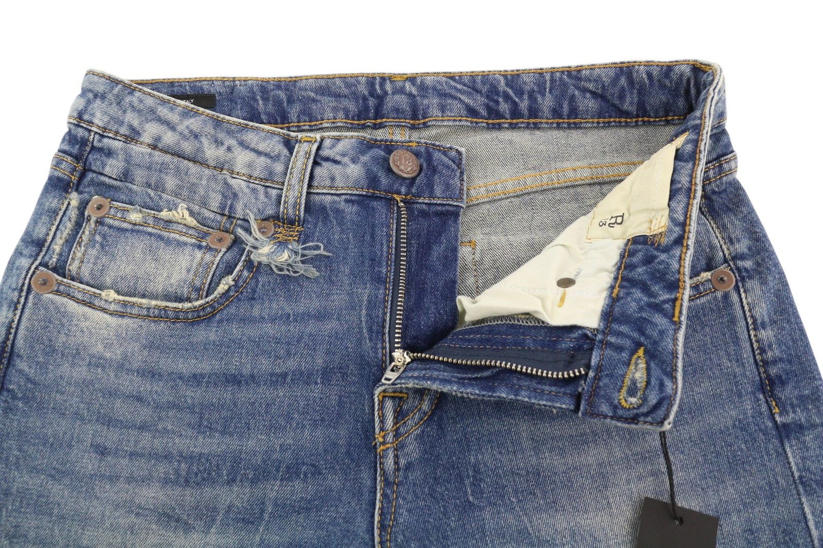 R13 BOY STRAIGHT 26 Cropped Ankle Length Blue Kelly 84453 Size 26" / US 2 / IT 38 - 5 Thumbnail