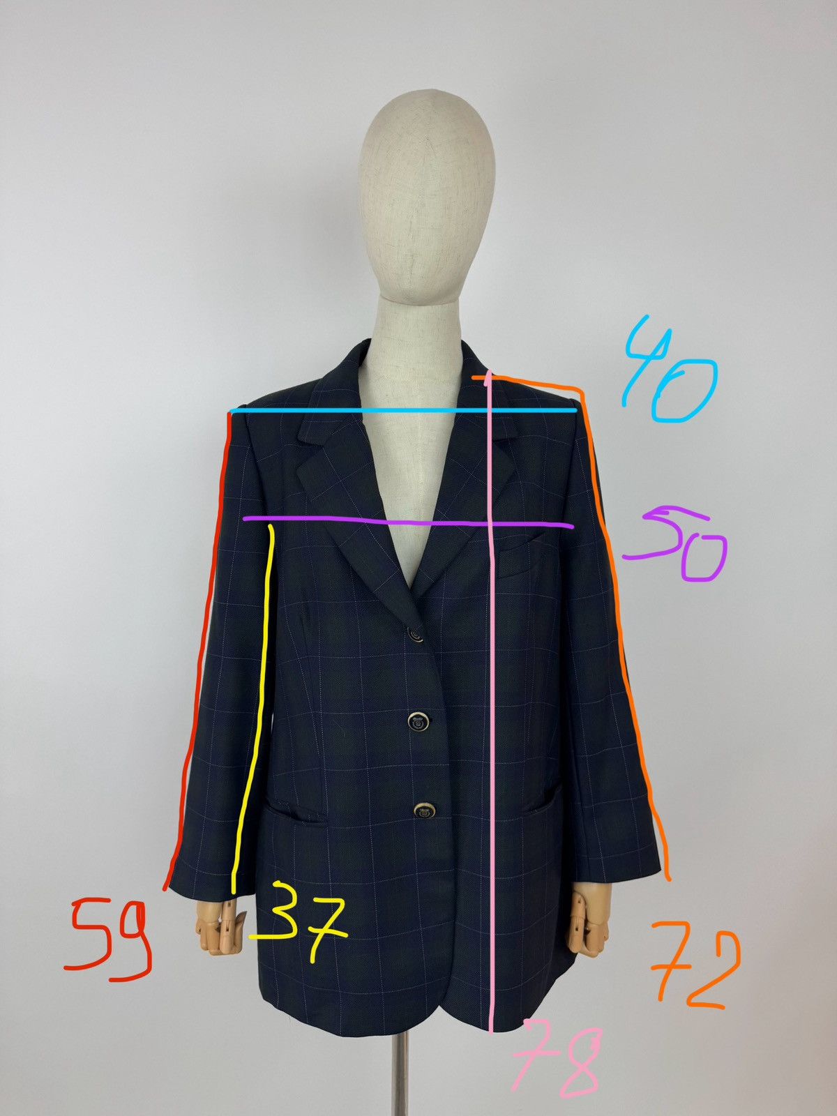 Other Delmod Blazer Wool blend Plaid Jacket Vintage Preppy Style Size XL / US 12-14 / IT 48-50 - 11 Thumbnail