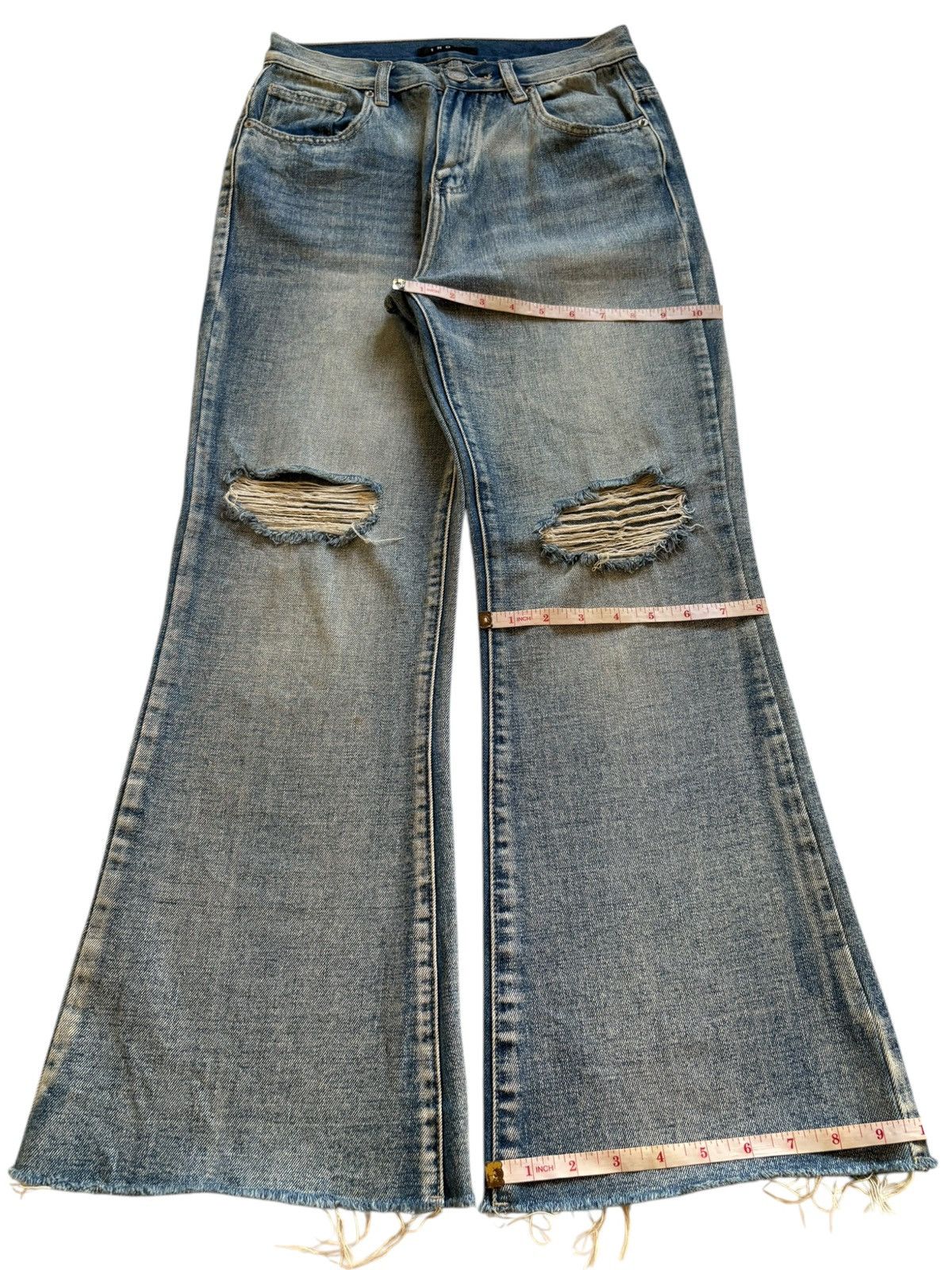 Japanese Brand Vintage Japanese Brand Mud Wash Ripped Flare Jeans Size US 27 - 15 Thumbnail