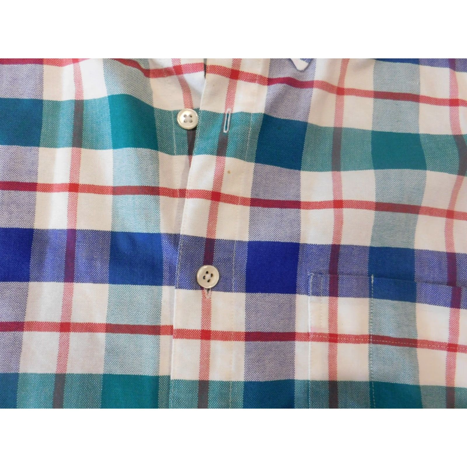 Izod IZOD Shirt XL Blue White Plaid Button-Down, Long Sleeve, Classic, Men's, Button Up, Collared, Regular Fit Size US XL / EU 56 / 4 - 6 Thumbnail