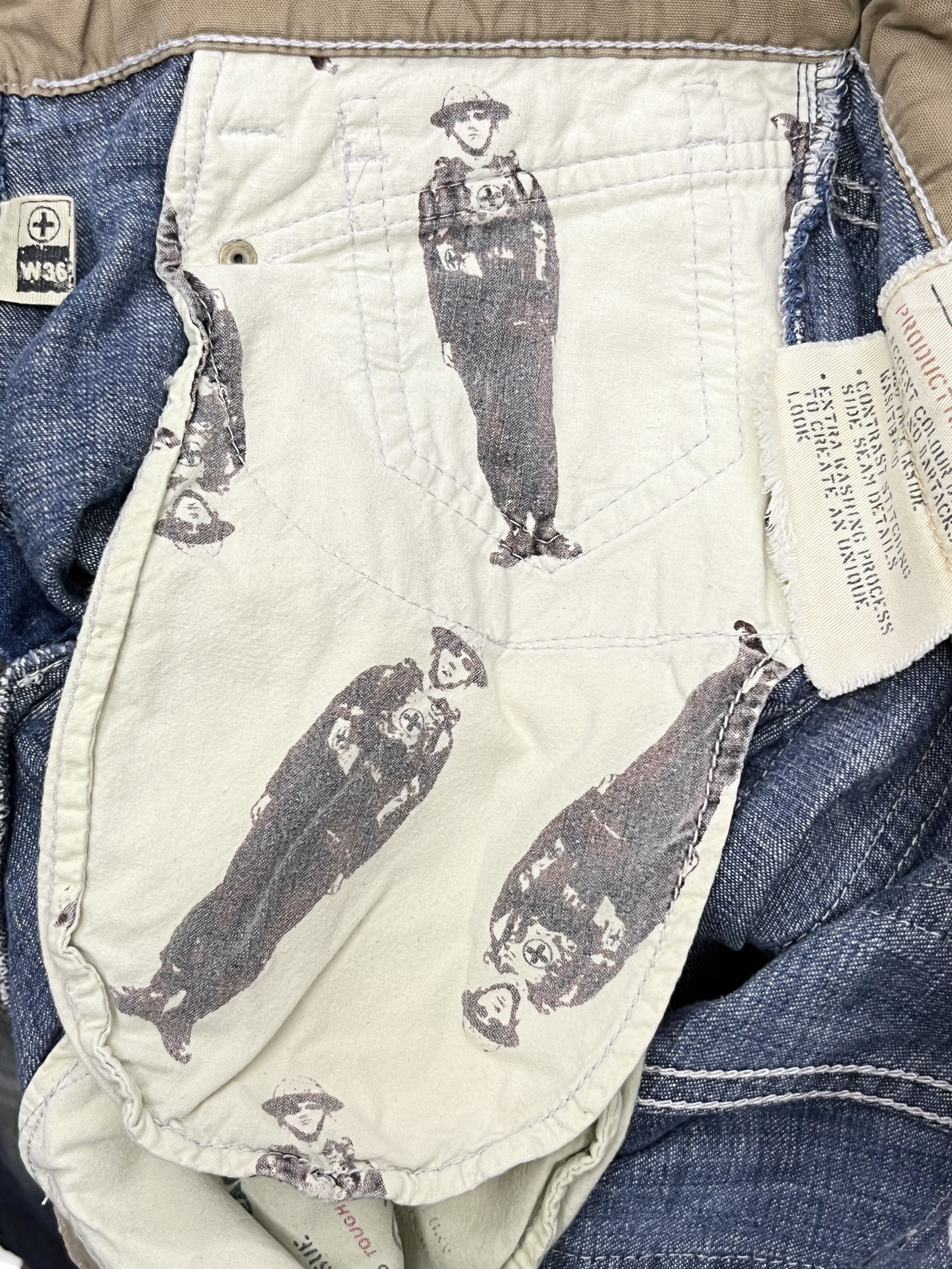 Fashion Victim FYE🔥TOUGH JEANSMITH Designer Distressed Bartack Denim Pants Size US 34 / EU 50 - 21 Thumbnail