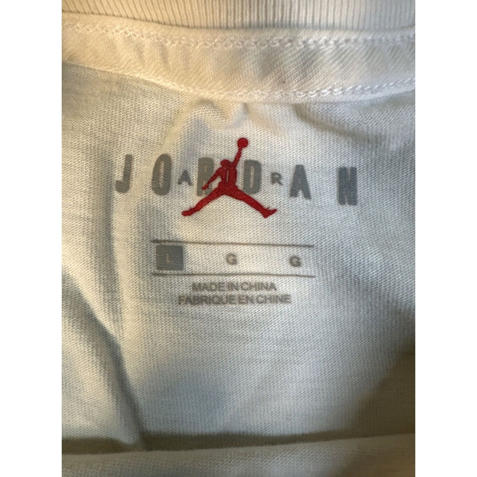 Jordan Brand Air Jordan Flight Decal Sticker Shirt Large White Crew Neck Short Sleeve Mens Nike Air Jumpman Graffiti Retro Sports T-Shirt Size US L / EU 52-54 / 3 - 4 Thumbnail