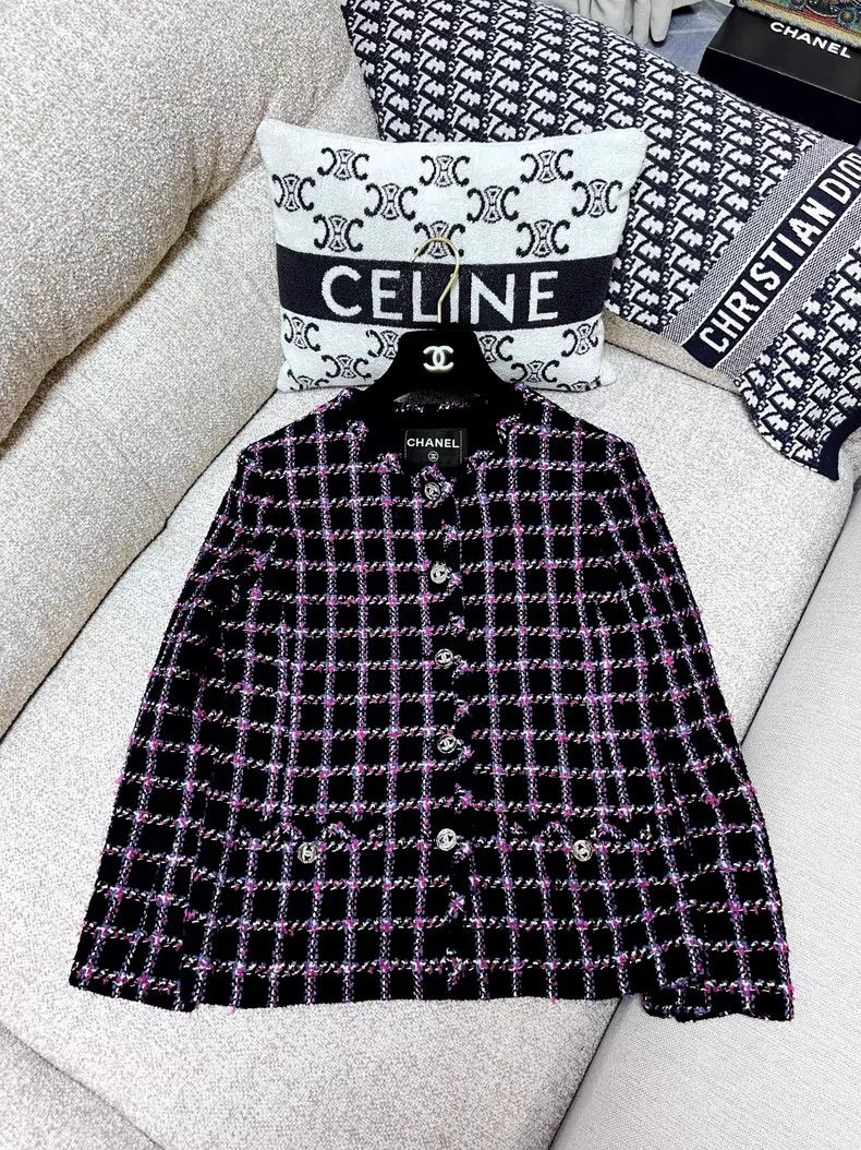 Chanel Chanel Red and blue plaid tweed double C diamond buckle wo Size XXS / US 00 / IT 34 - 1 Thumbnail