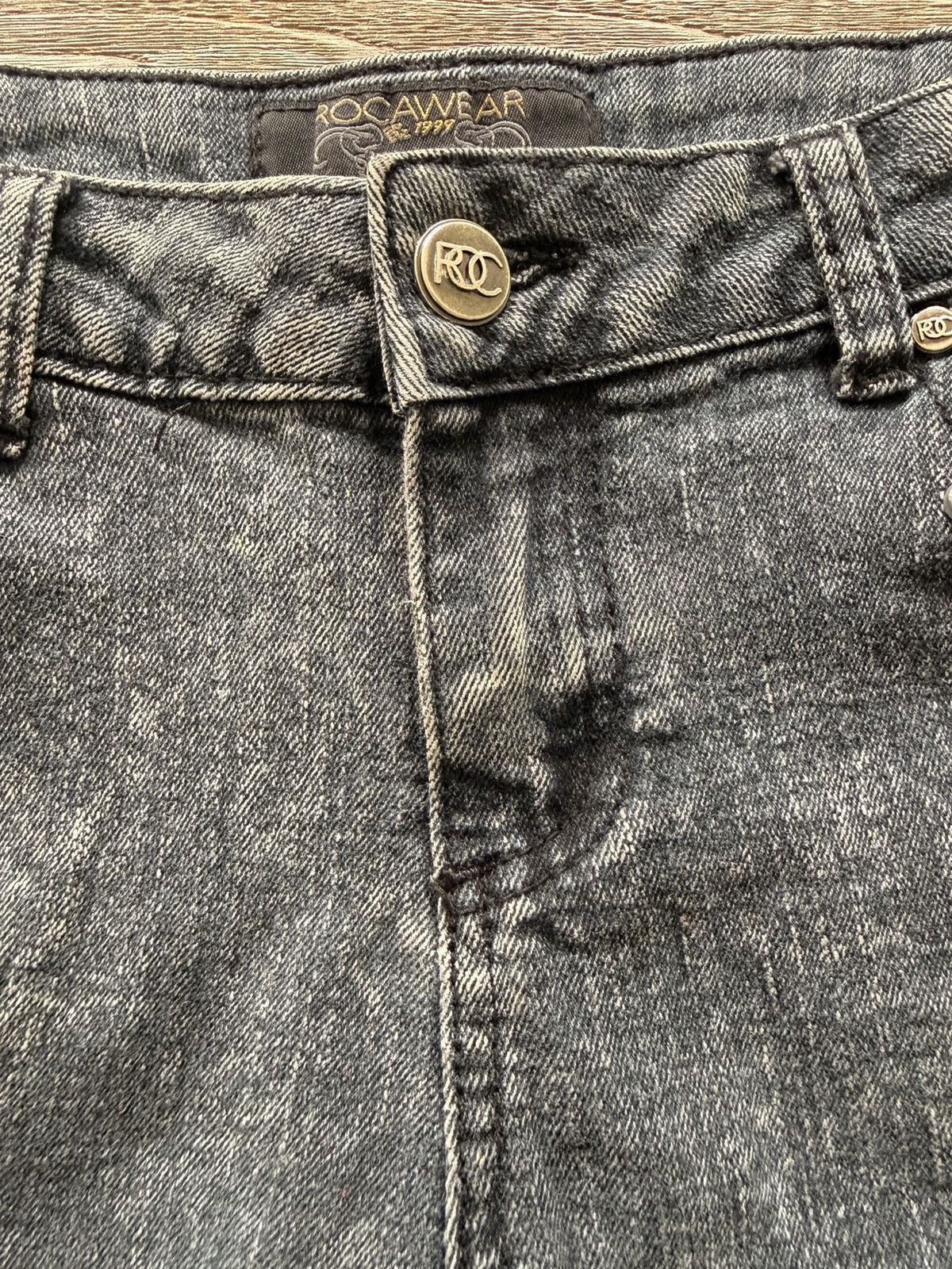 Rocawear Rocawear Black Denim Studded Jorts Shorts Vintage Y2K 14 Size 36" / US 14 / IT 50 - 5 Thumbnail
