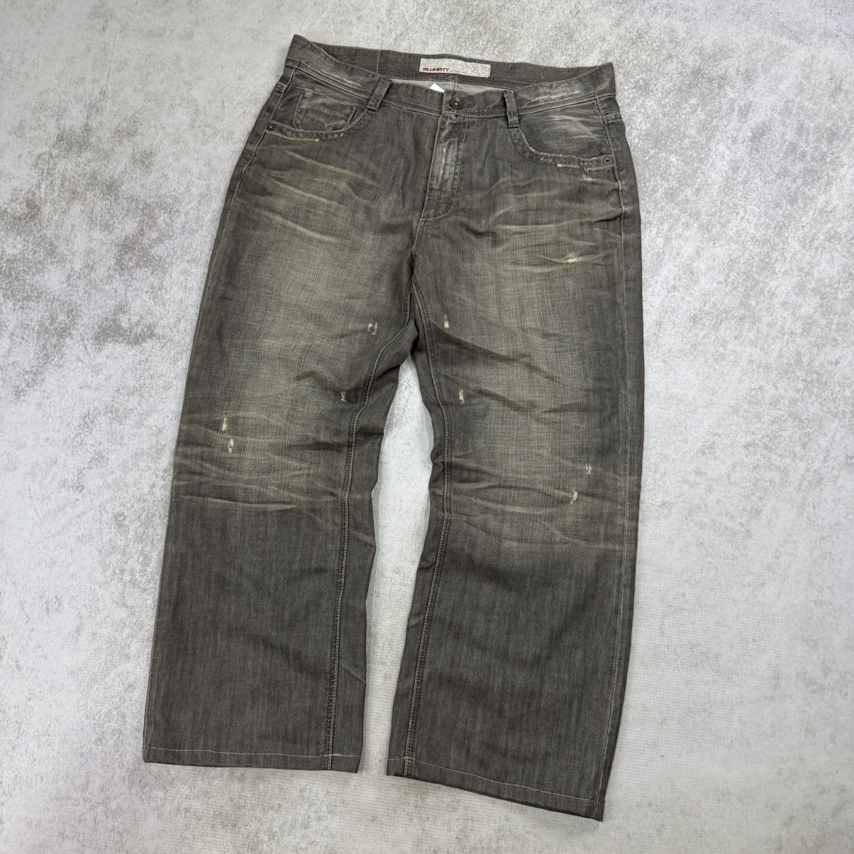 Japanese Brand Y2K BLUMISTY distressed wide denim jeans pants Size US 38 / EU 54 - 2 Thumbnail